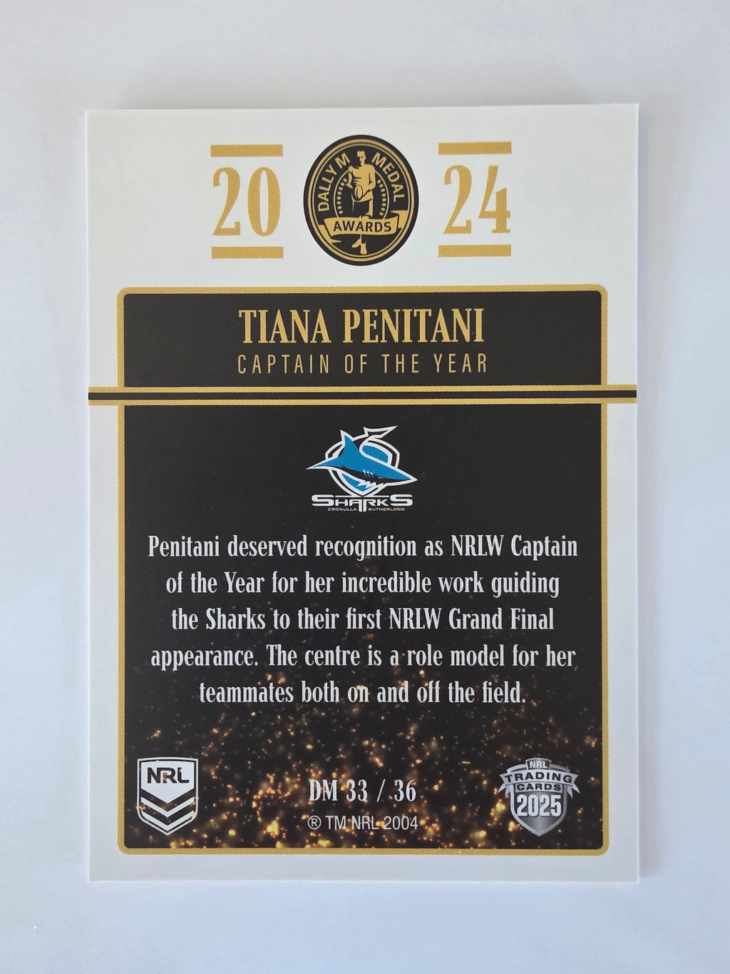 NRL 2025 Elite | 2024 Dally M Awards | #DM33 | Tiana Penitani | Sharks