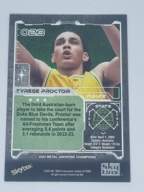 2023 Skybox Metal Universe Champions - #023 - Tyrese Proctor