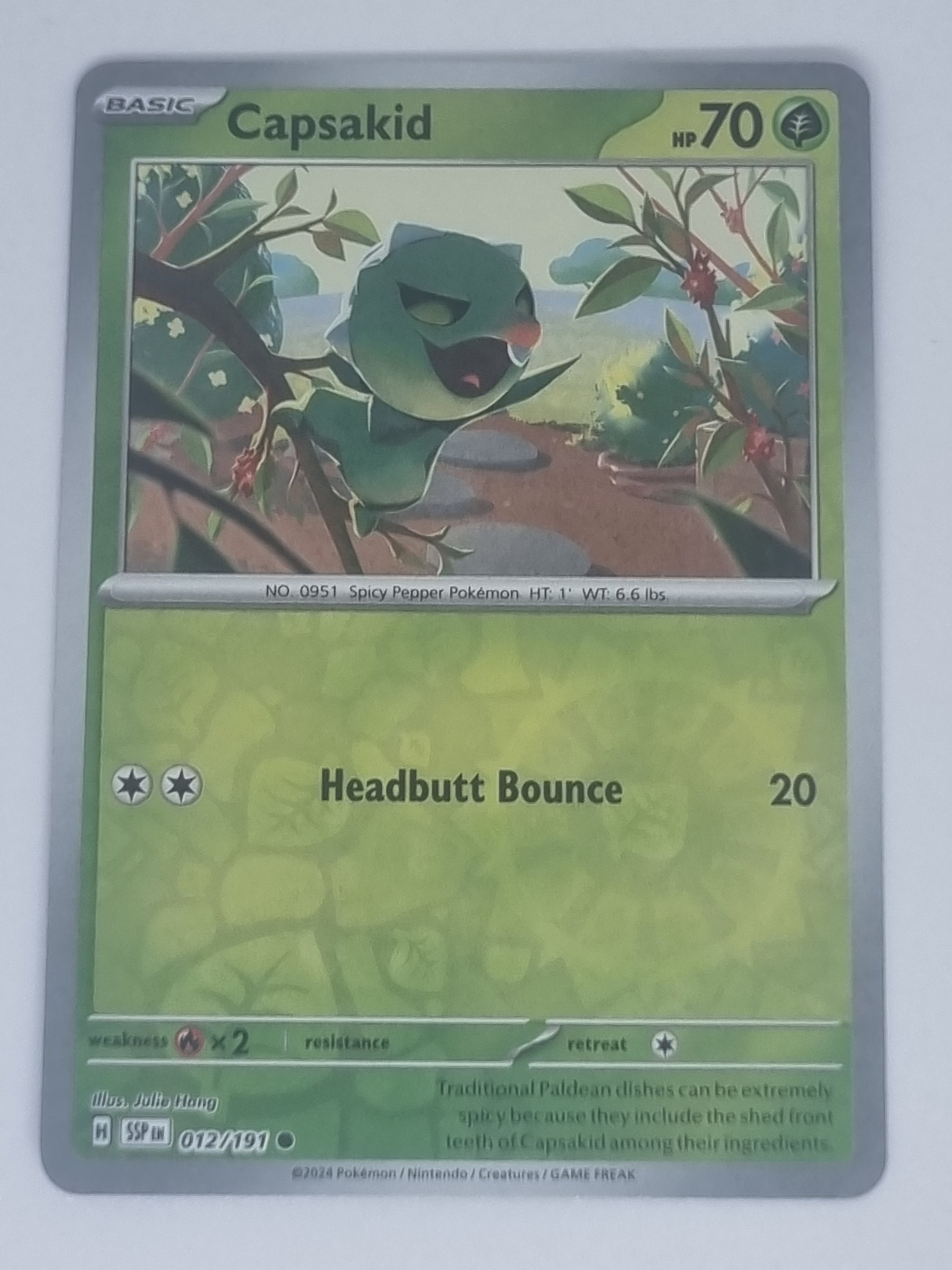 Pokemon TCG - Surging Sparks - #012/191 - Reverse Holo - Capsakid - Common
