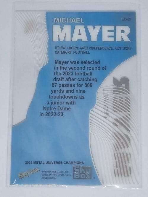 2023 Skybox Metal Universe Champions - E-X - #EX-40 - Michael Mayer