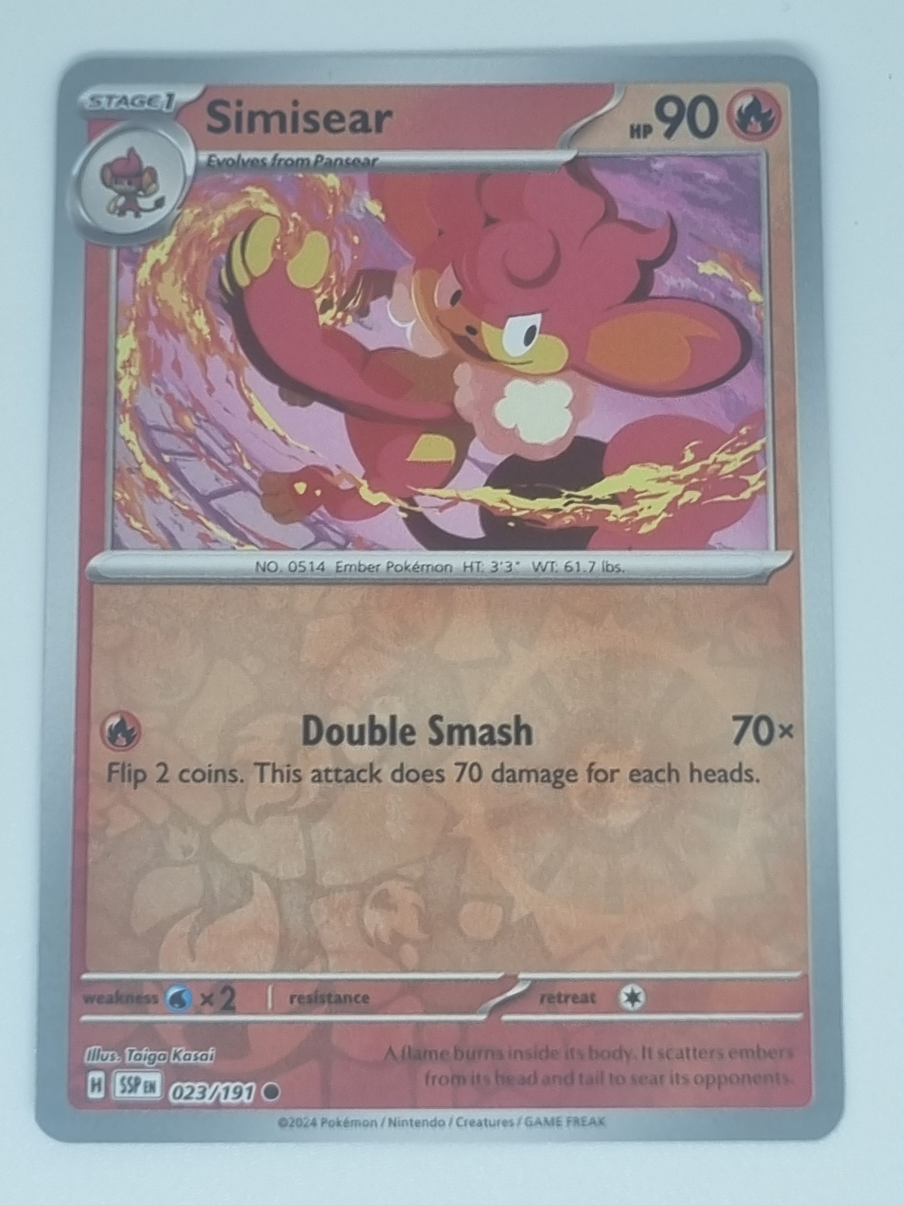 Pokemon TCG - Surging Sparks - #023/191 - Reverse Holo - Simisear - Common