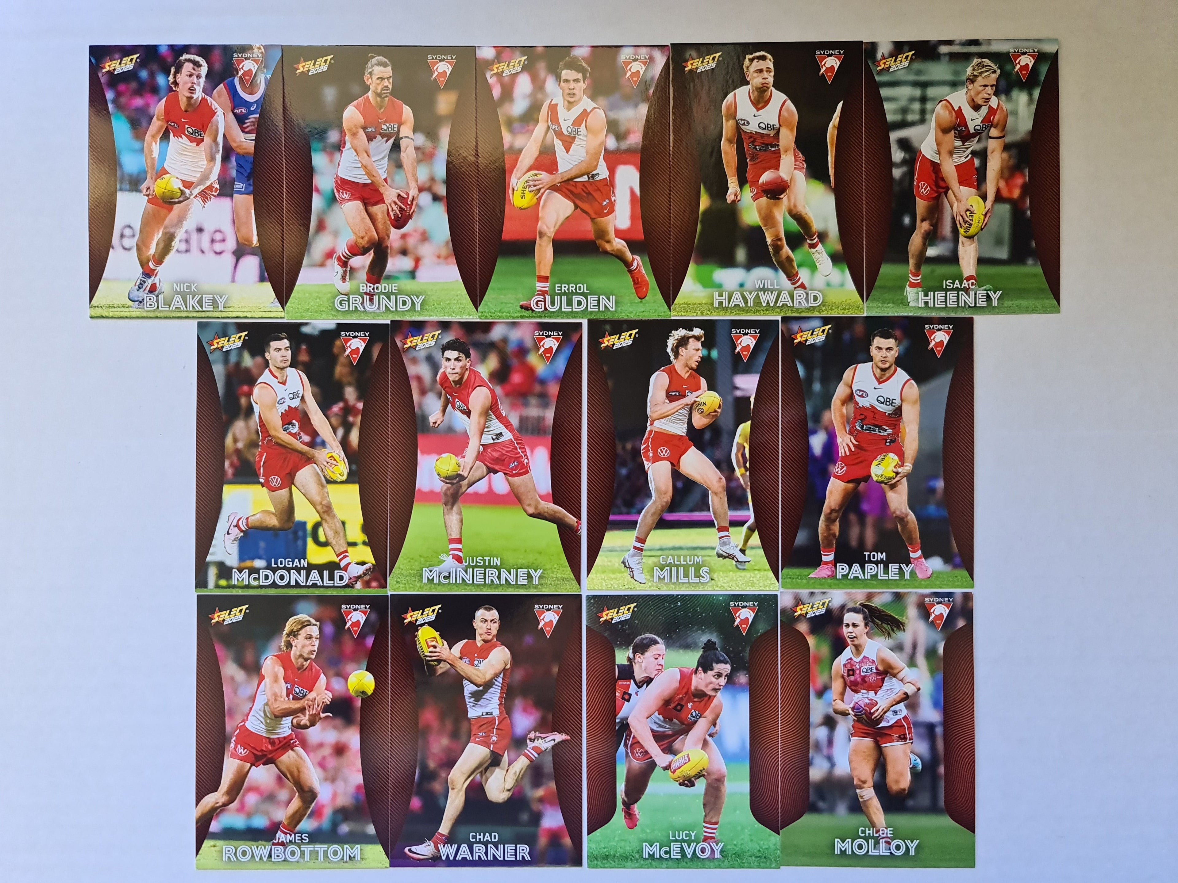 AFL Footy Stars 2025 | Complete Base Team Set | Sydney Swans | 13 Cards