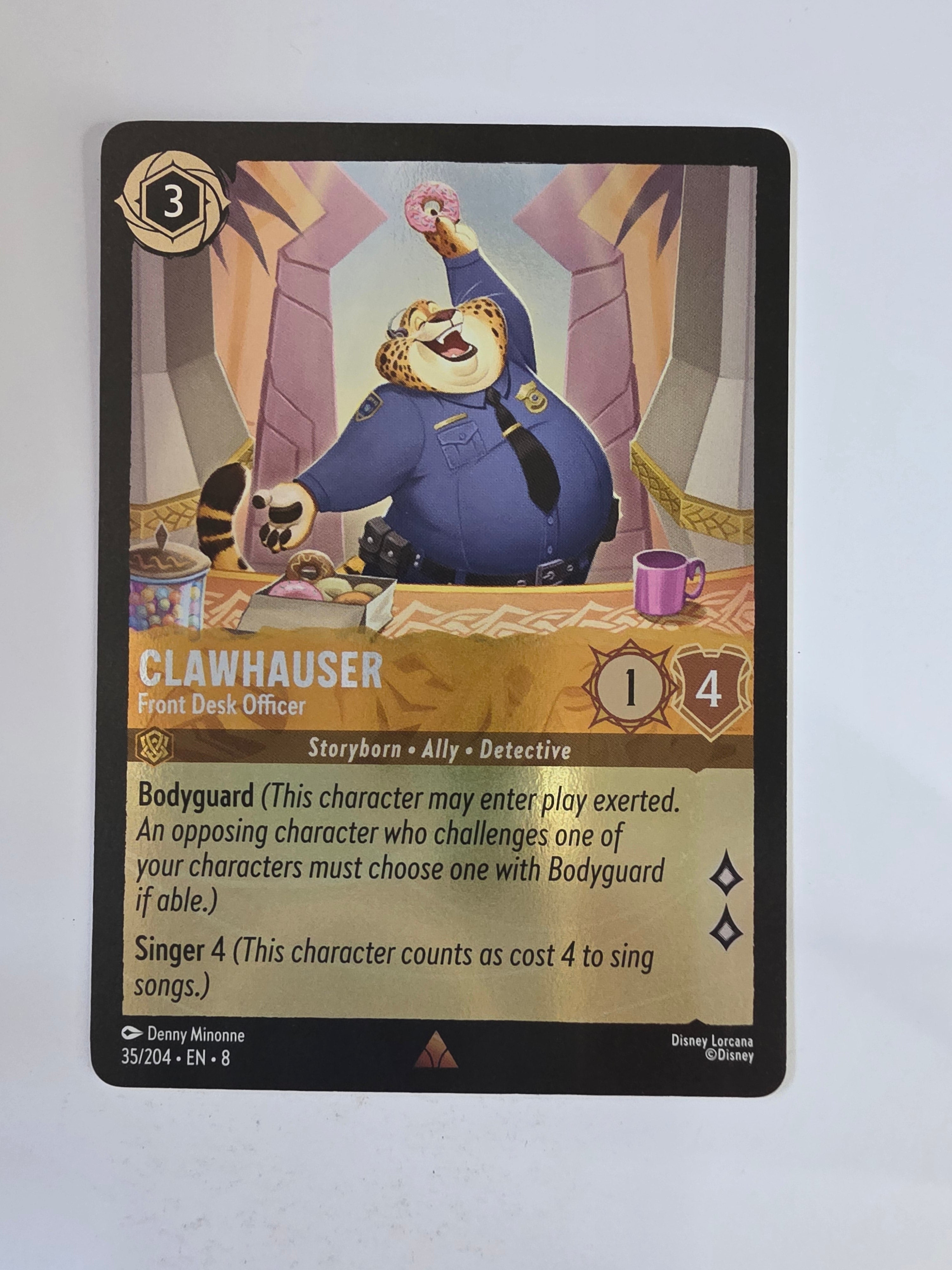 Disney Lorcana Reign of Jafar | Coldfoil | Clawhauser Front Desk Officer | #035 | Rare