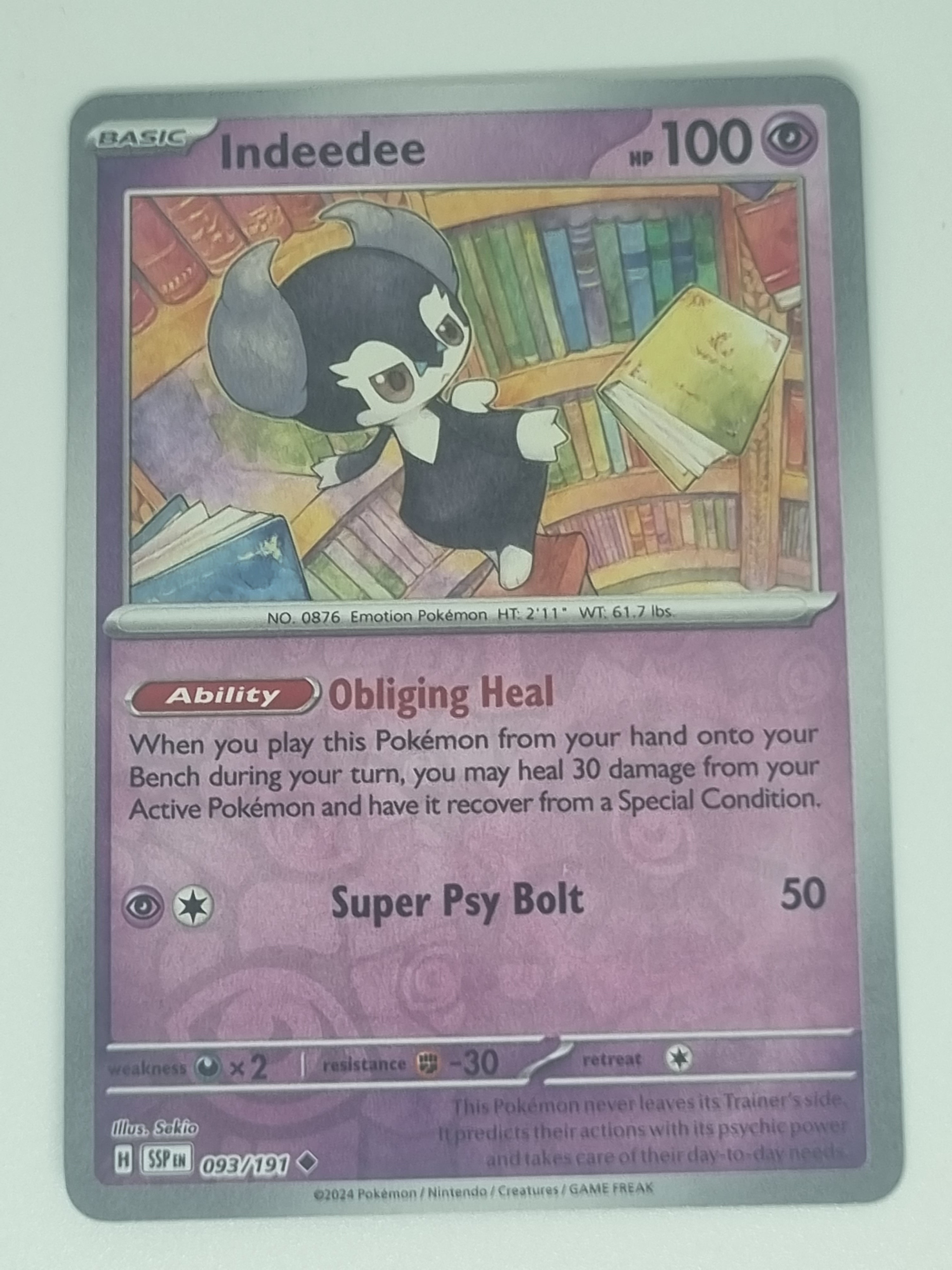Pokemon TCG - Surging Sparks - #093/191 - Reverse Holo - Indeedee - Uncommon