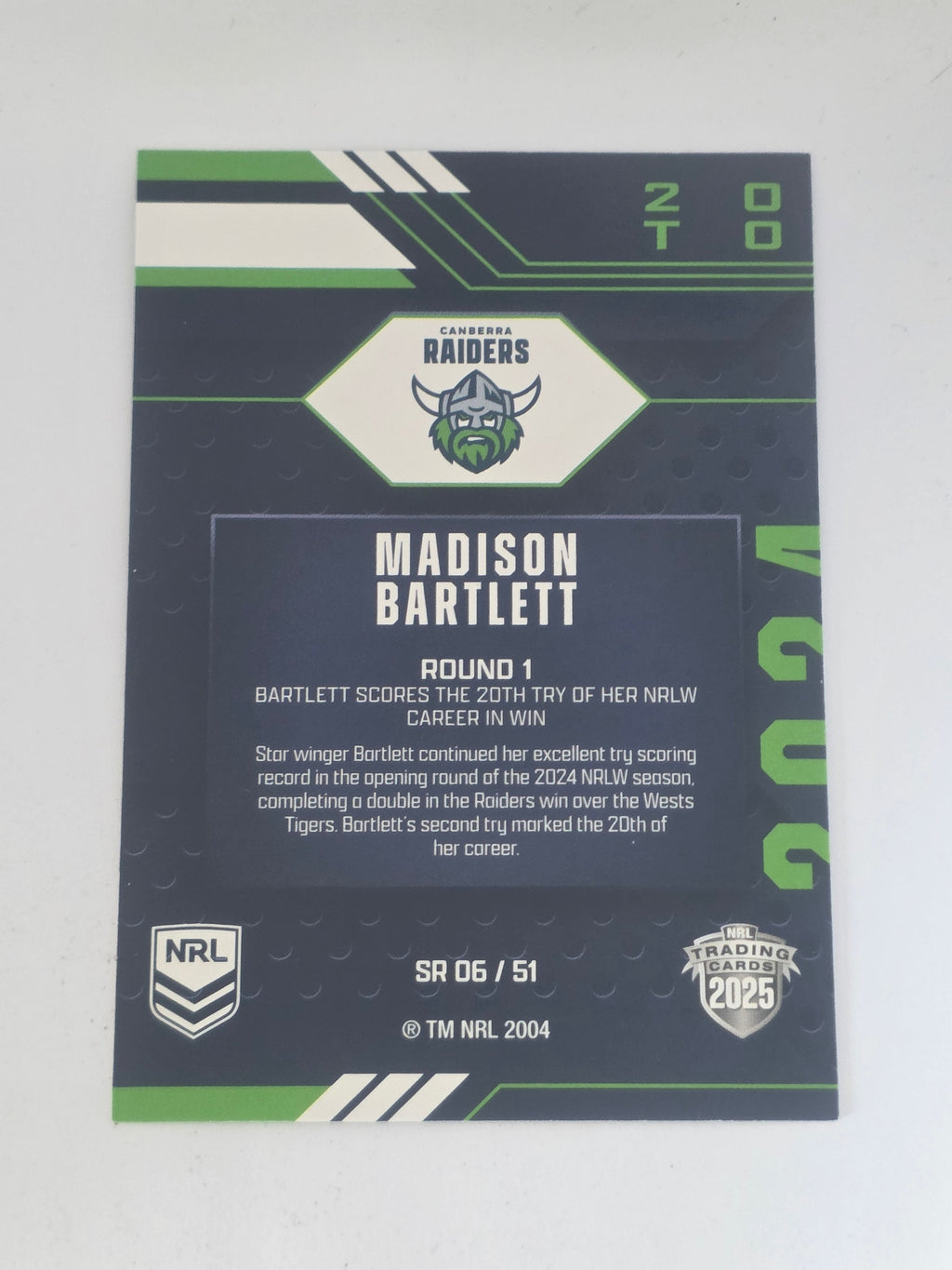 NRL 2025 Traders | 2024 Season to Remember | #SR6 | Madison Bartlett | Raiders