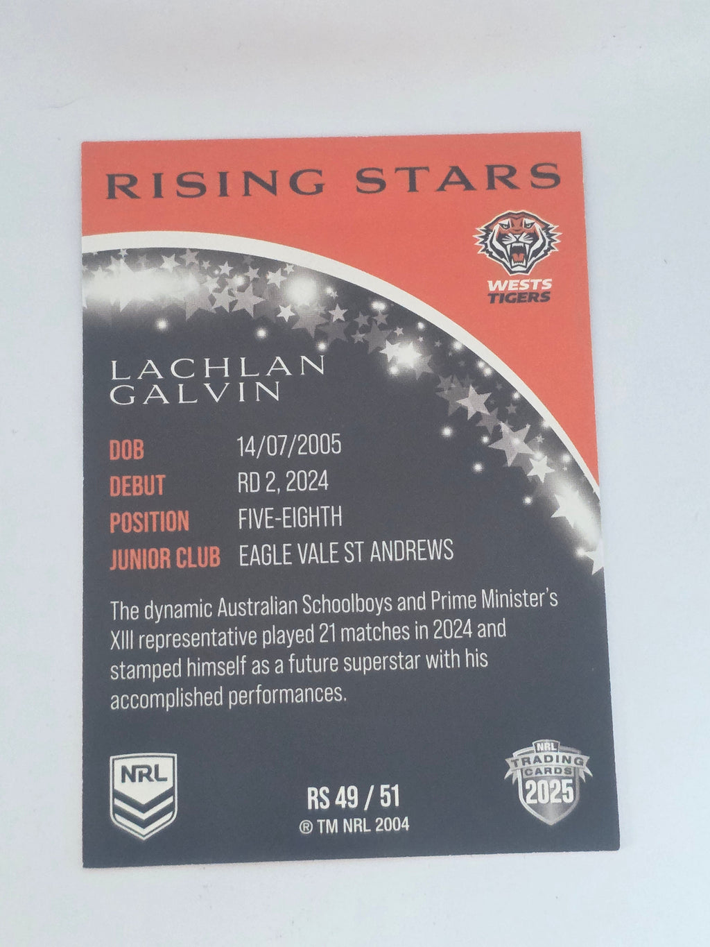 NRL 2025 Traders | Rising Stars | #RS49 | Lachlan Galvin | Tigers