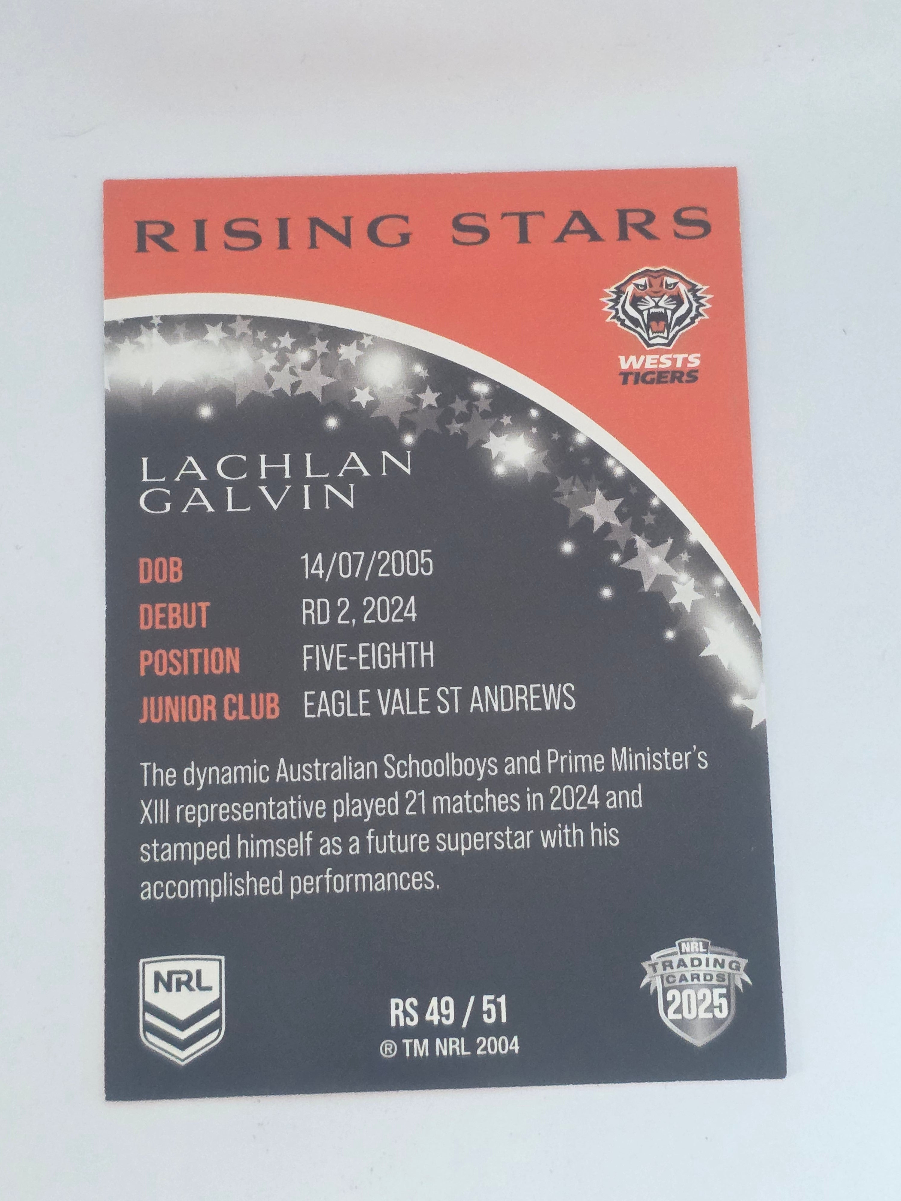 NRL 2025 Traders | Rising Stars | #RS49 | Lachlan Galvin | Tigers