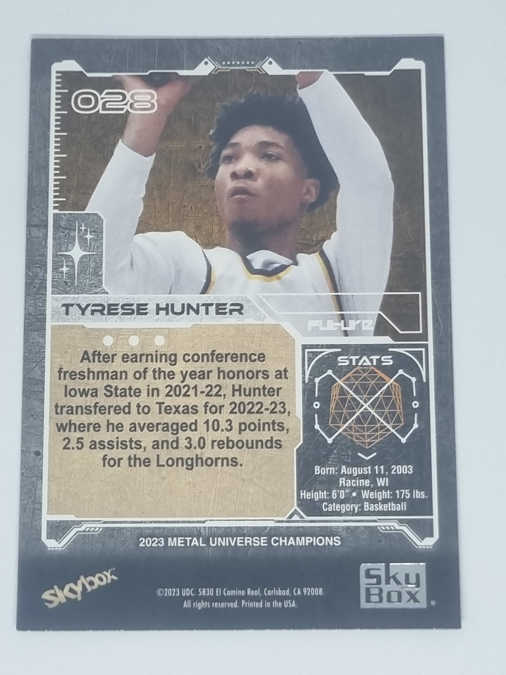 2023 Skybox Metal Universe Champions - #028 - Tyrese Hunter