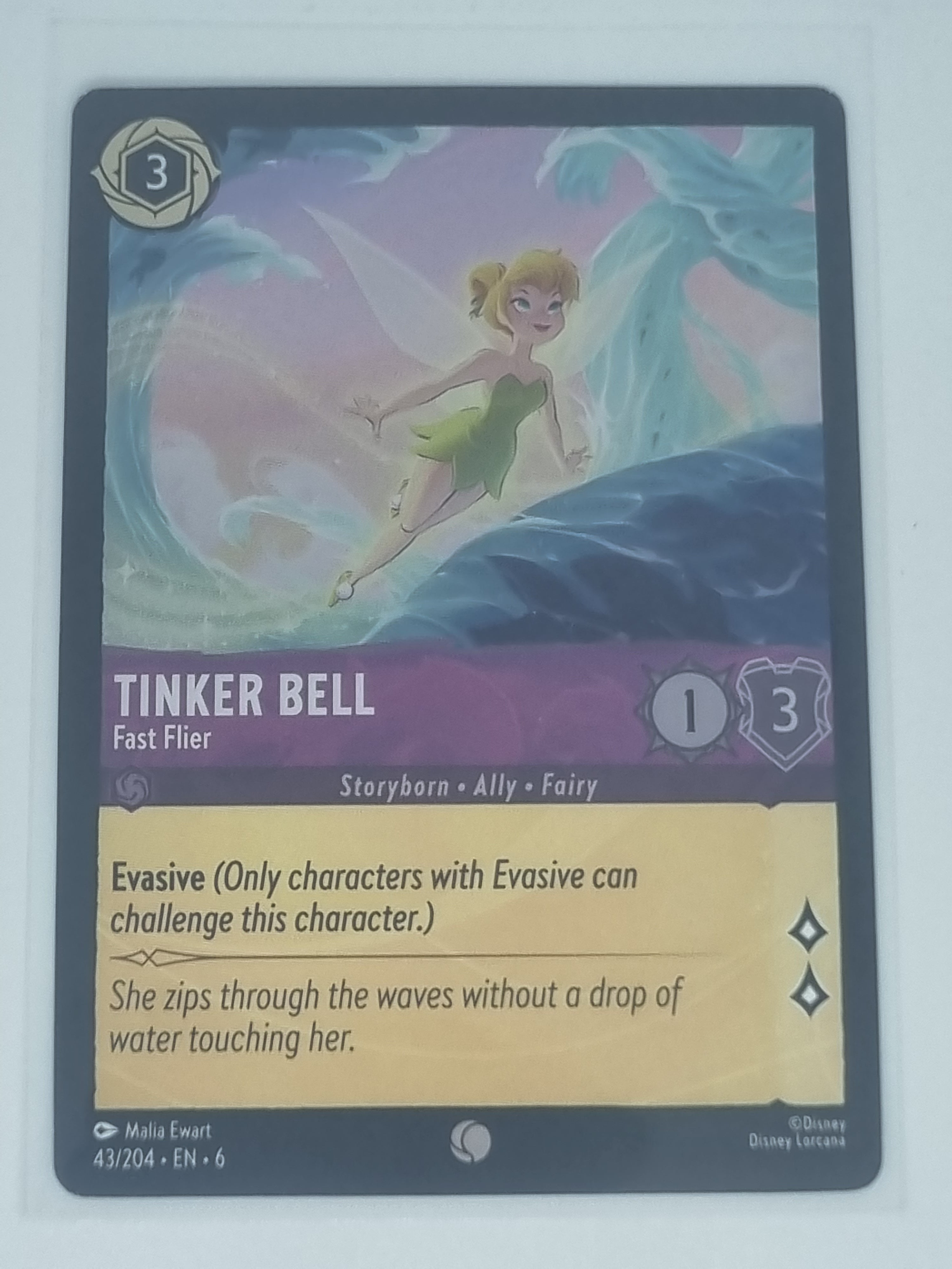 Lorcana Azurite Sea - COLDFOIL Tinker Bell - Flying at Full Speed #43/204 Common
