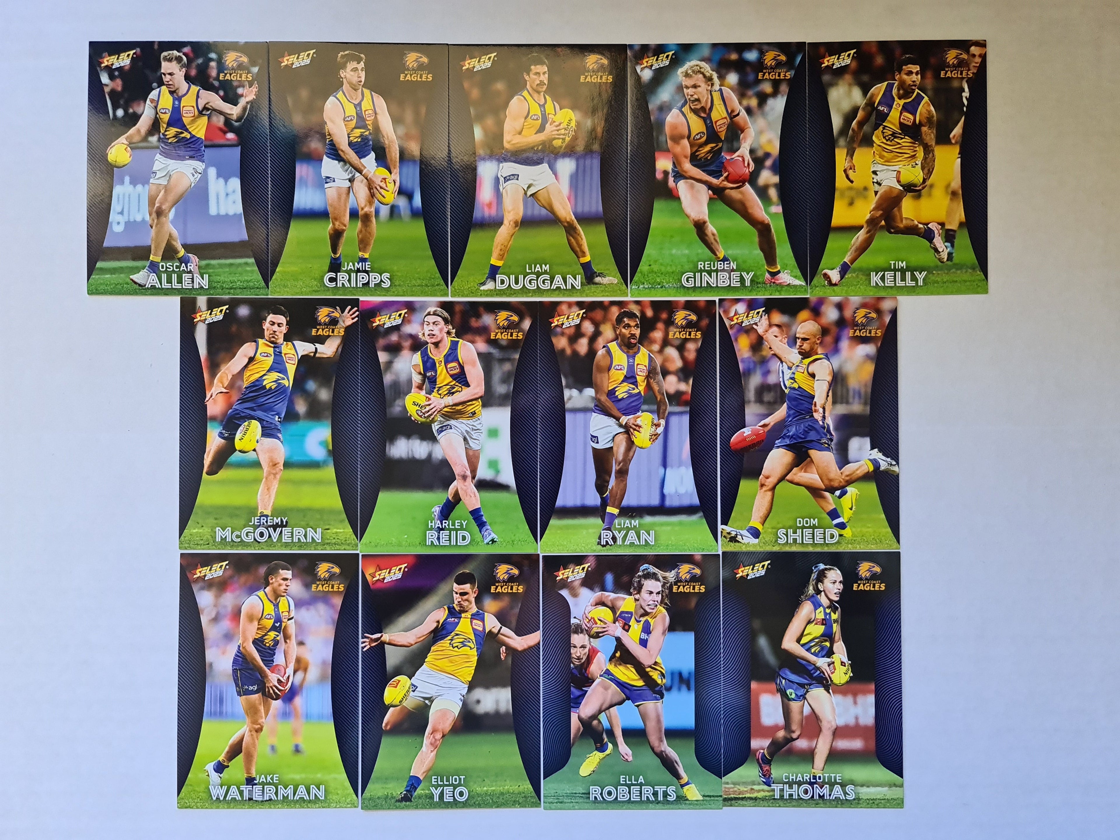AFL Footy Stars 2025 | Complete Base Team Set | West Coast Eagles | 13 Cards