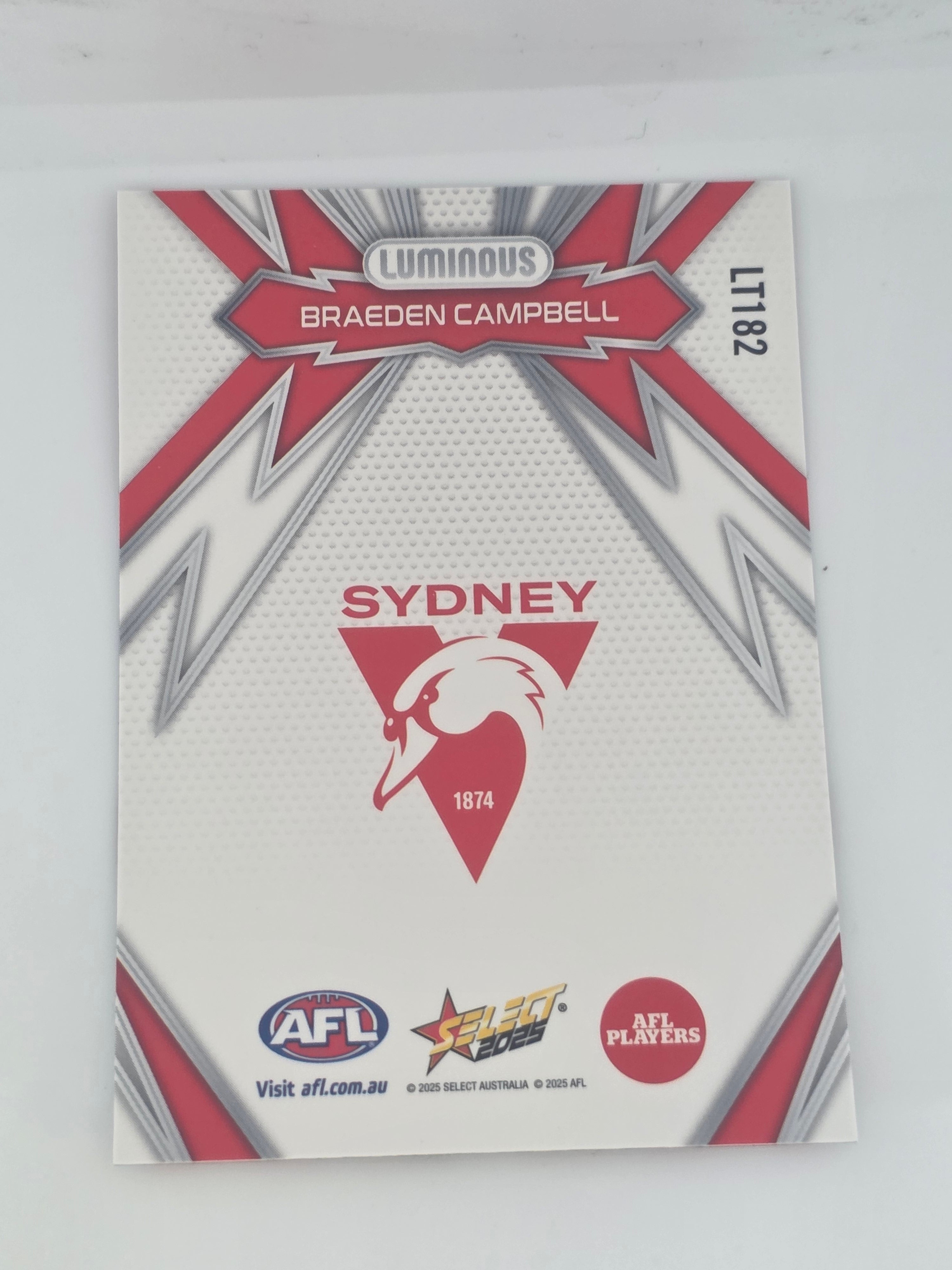 AFL Footy Stars 2025 | Luminous Thunderbolt | #LT182 | B. Campbell Sydney Swans