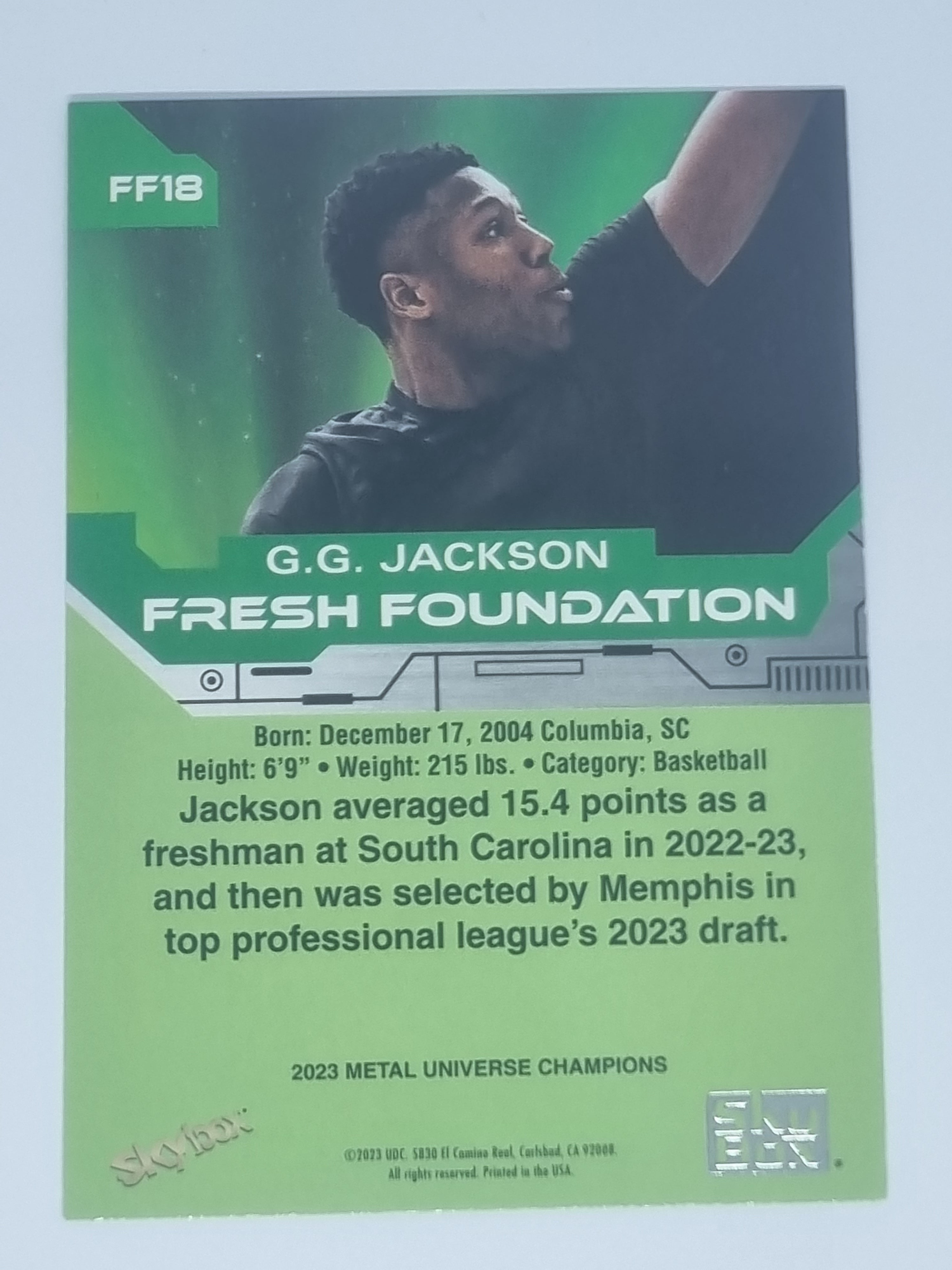 2023 Skybox Metal Universe Champions - Fresh Foundations - #FF18 - G.G. Jackson