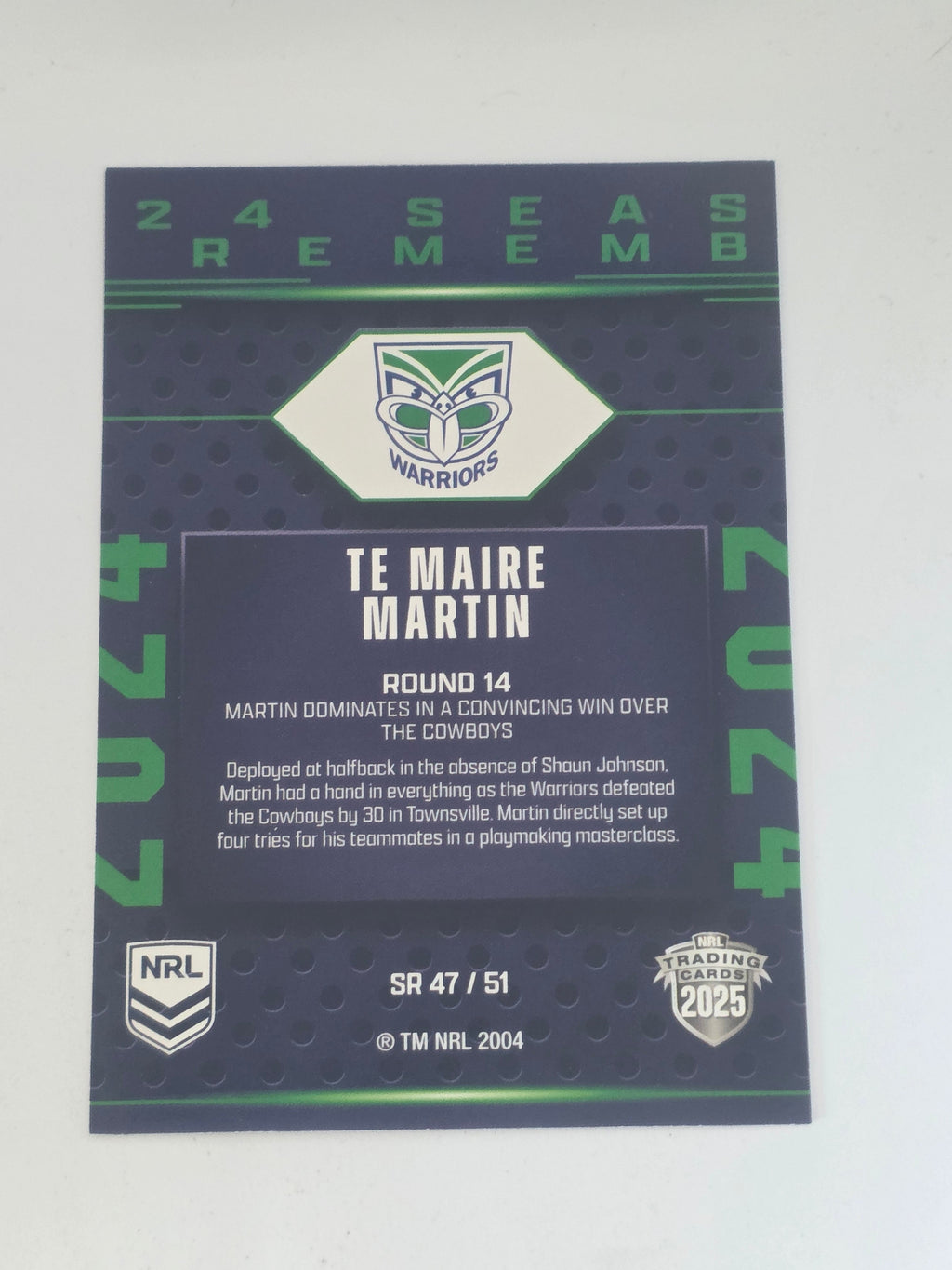 NRL 2025 Traders | 2024 Season to Remember | #SR47 | Te Maire Martin | Warriors
