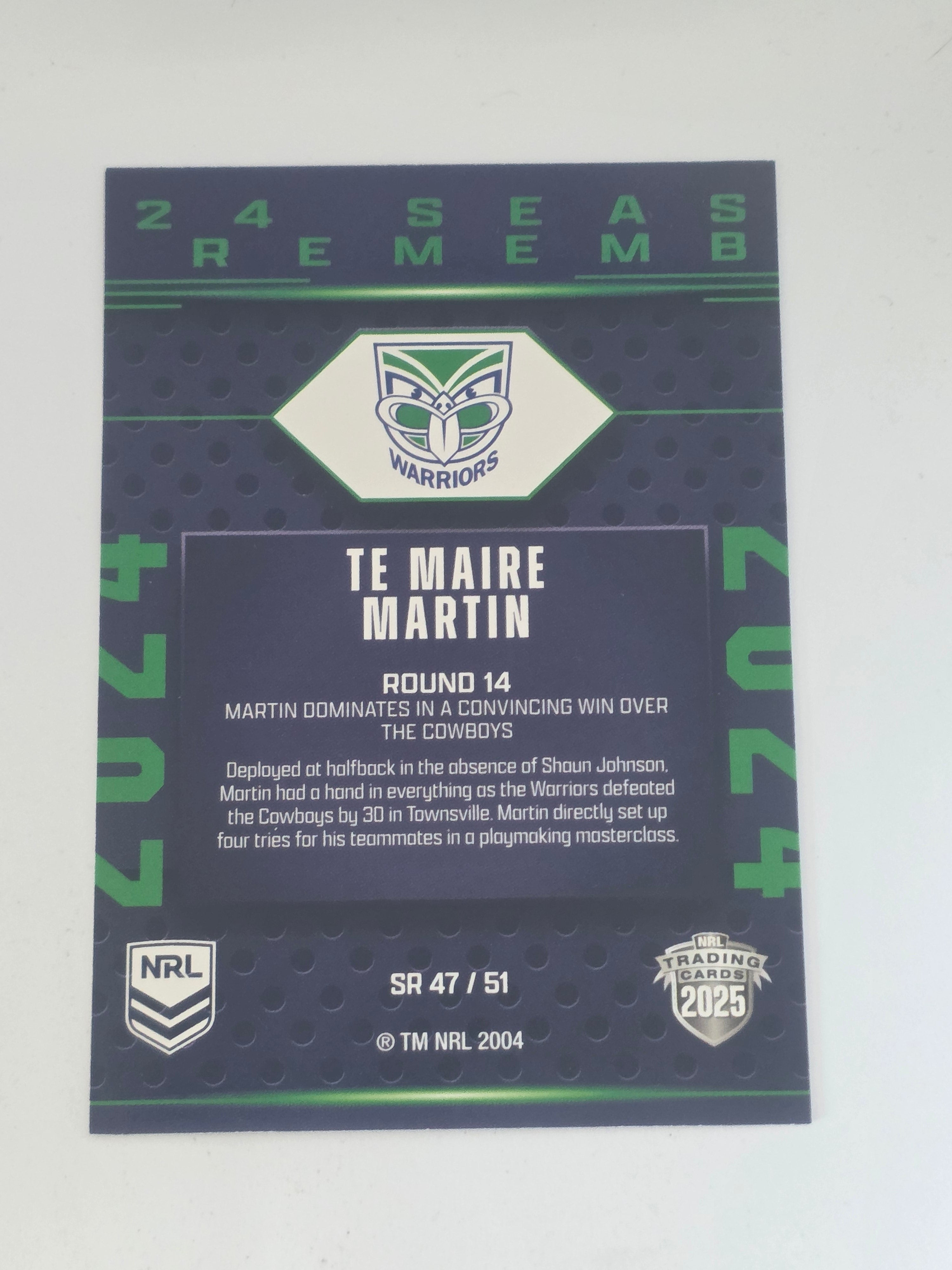 NRL 2025 Traders | 2024 Season to Remember | #SR47 | Te Maire Martin | Warriors