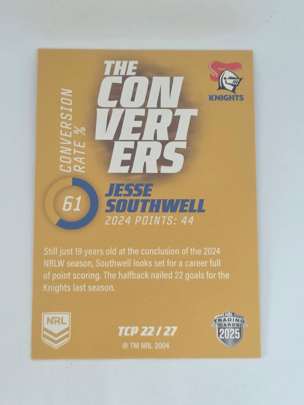 NRL 2025 Traders Titanium| Converters Parallel #TCP22 | Jesse Southwell Knights