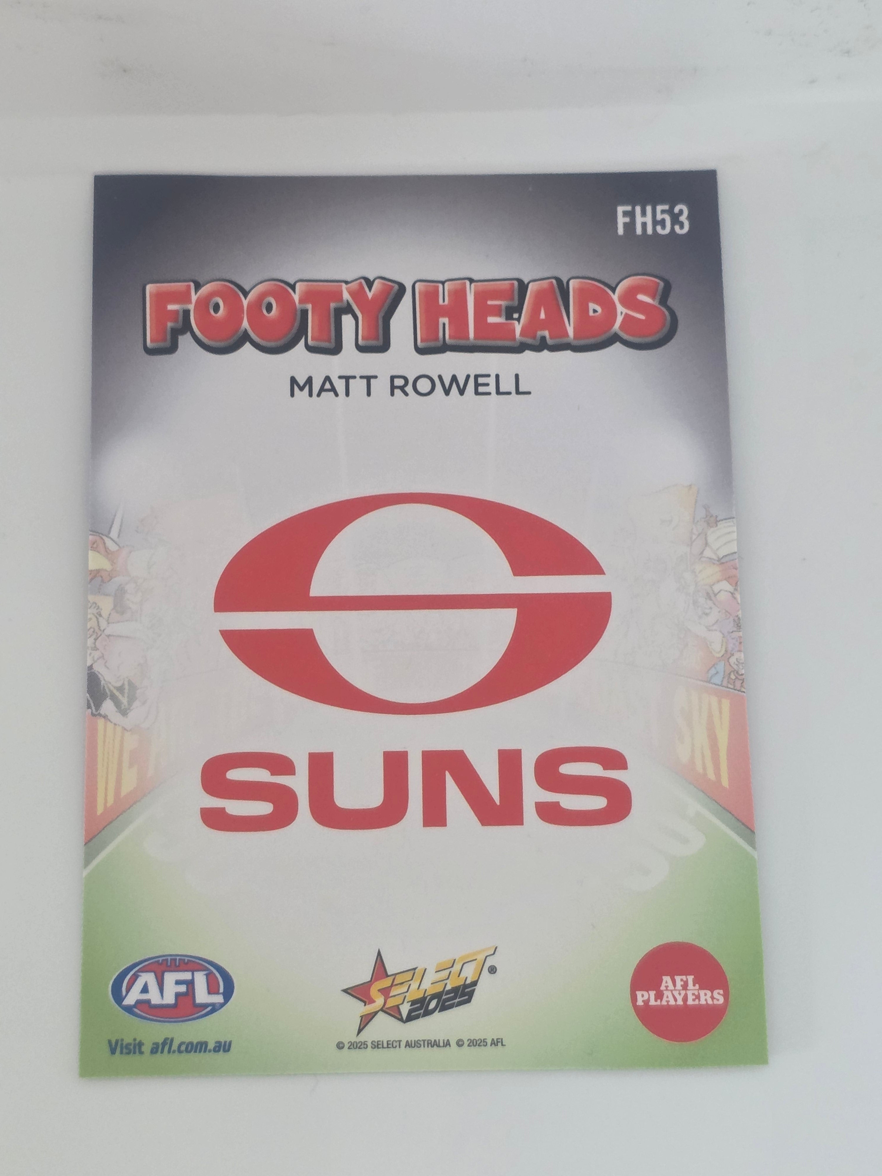 AFL Footy Stars 2025 | Footy Heads | #FH53 | M. Rowell | Gold Coast Suns
