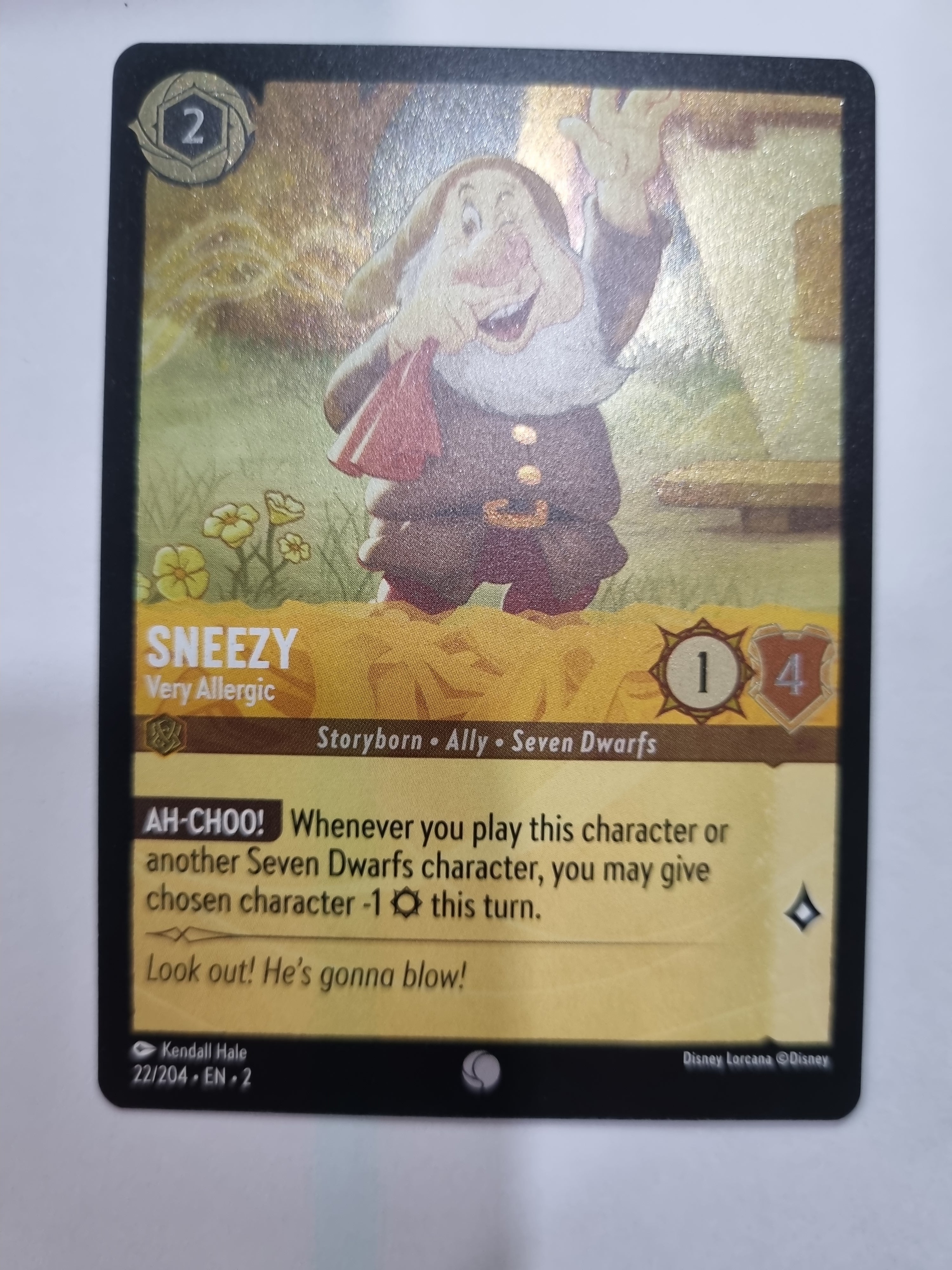 Lorcana - Floodborn - #22/204 - Coldfoil - Sneezy - Very Allergic - Common