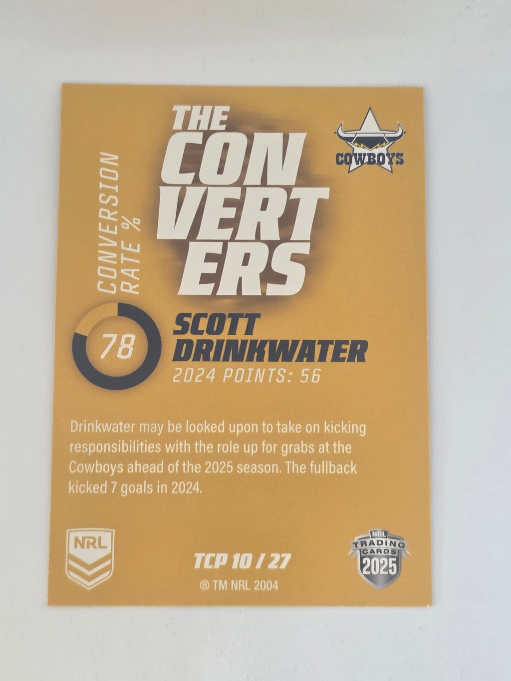 NRL 2025 Traders Titanium| Converters Parallel #TCP10 | Scott Drinkwater Cowboys