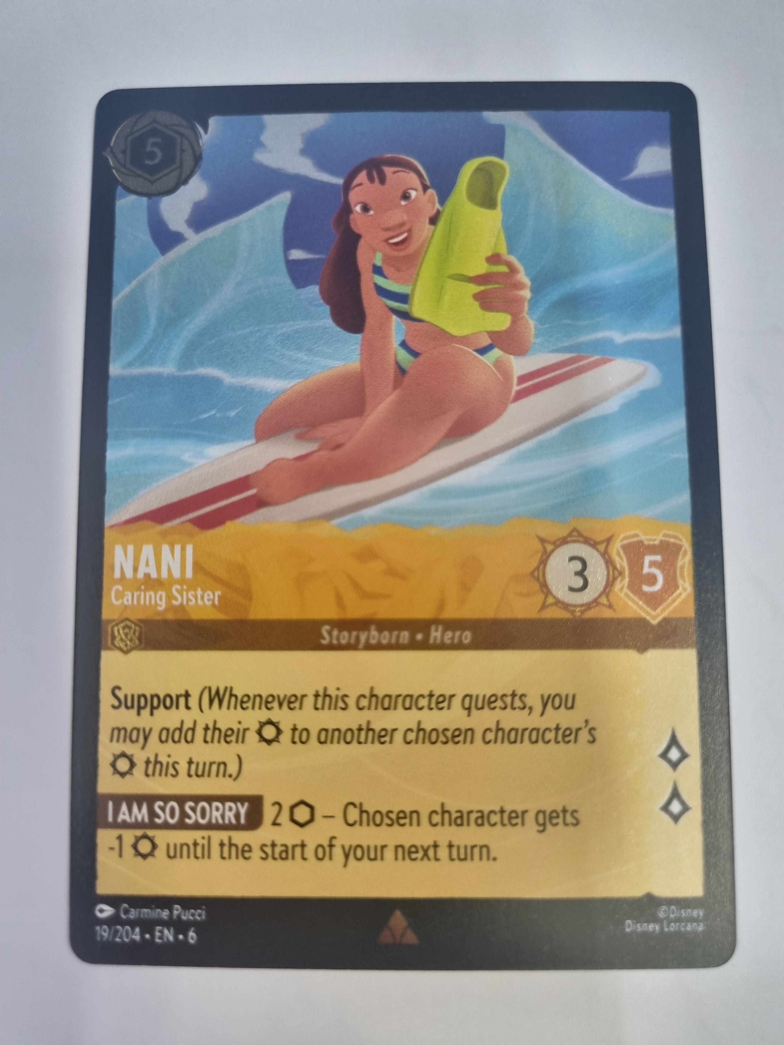Lorcana Azurite Sea - COLDFOIL - Nani - Caring Sister - #19/204 - Rare