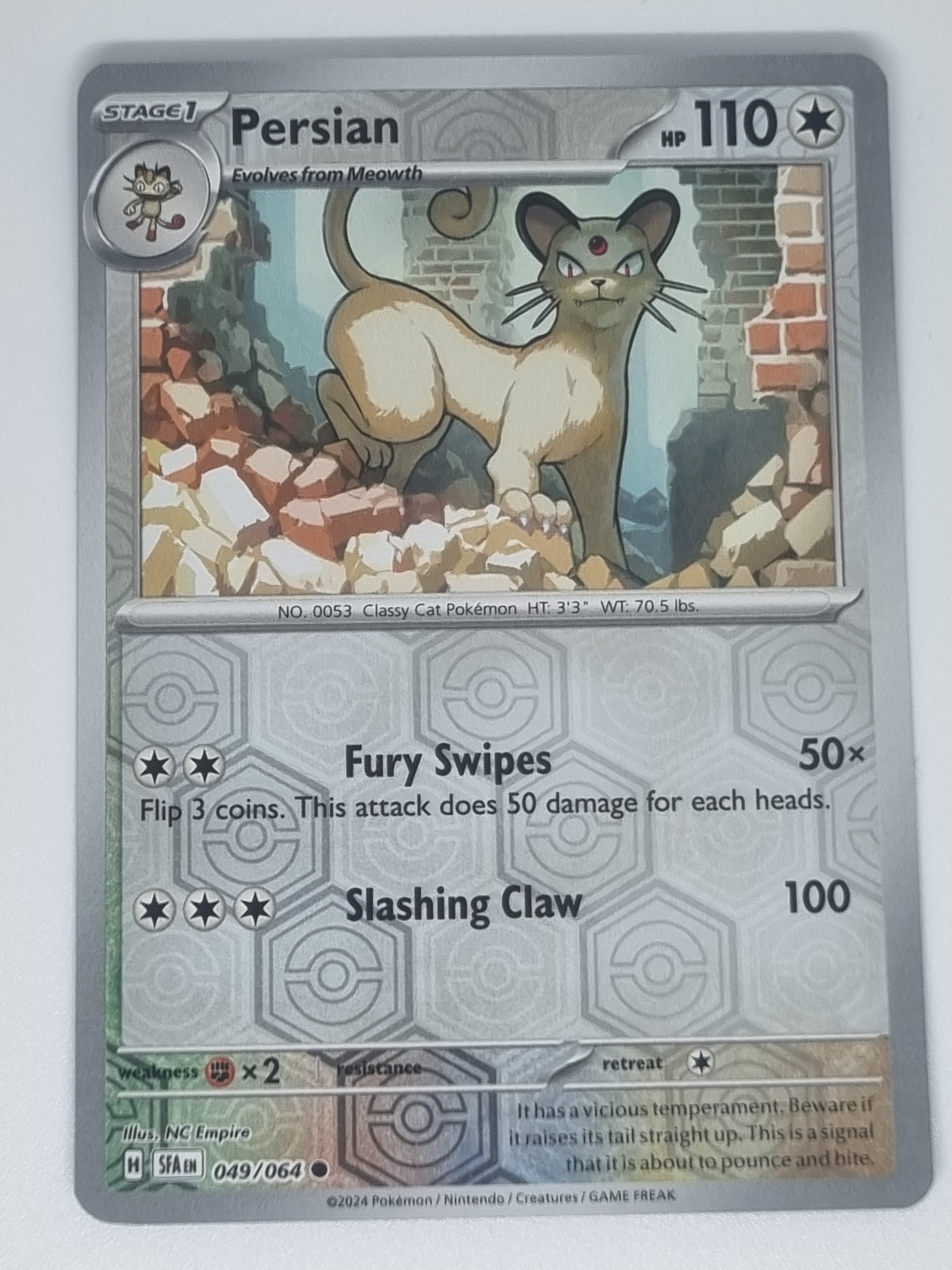 Pokemon TCG - Shrouded Fable - #049/064 - Persian - Reverse Holo - Common