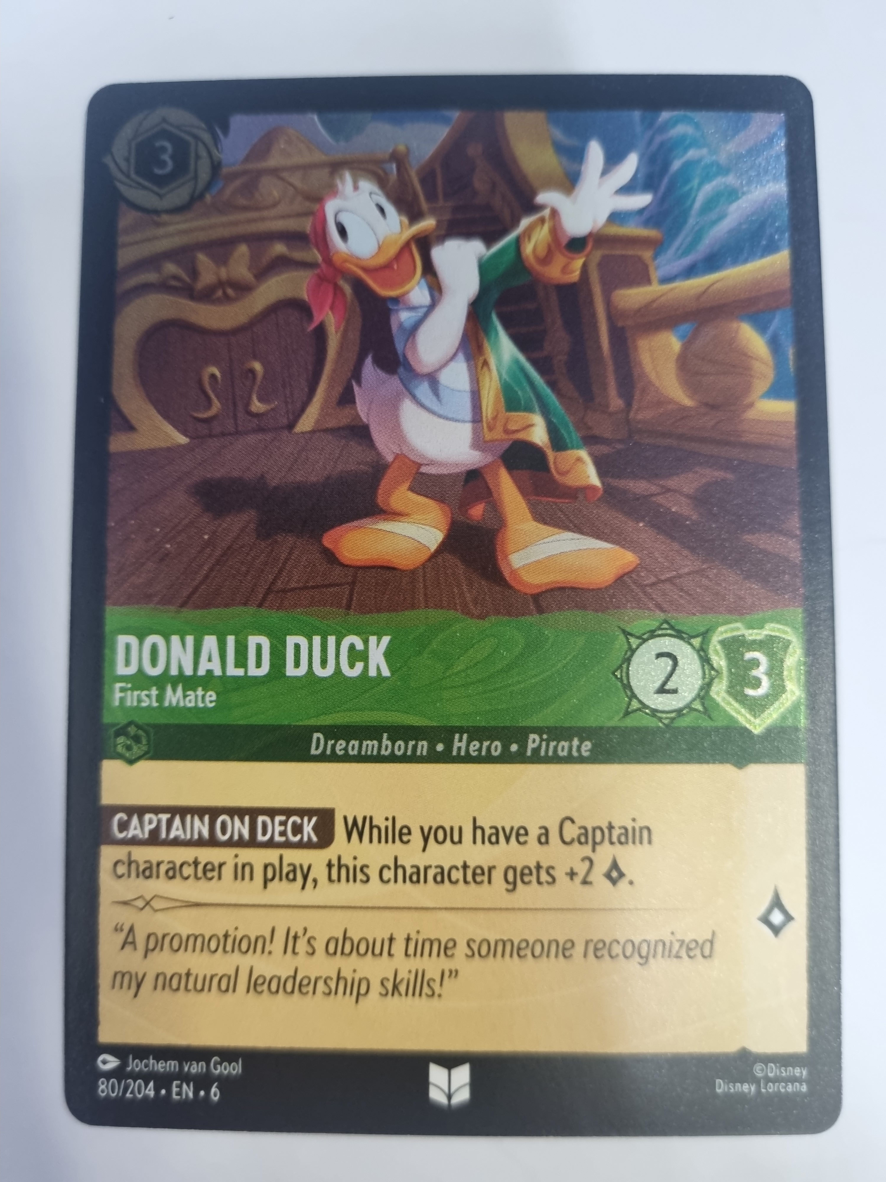 Lorcana Azurite Sea - COLDFOIL - Donald Duck - First Mate - #80/204 - Uncommon
