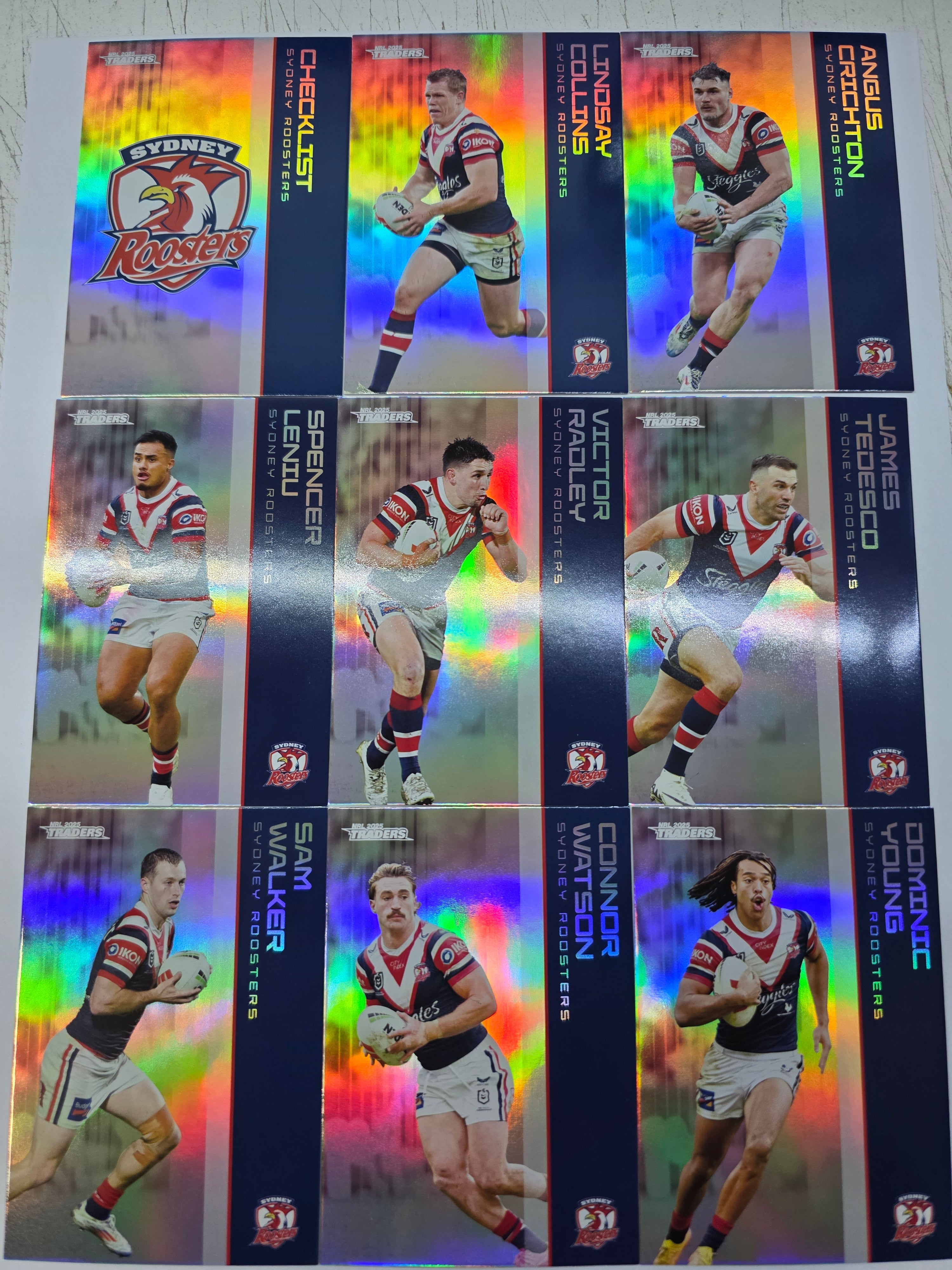 NRL 2025 Traders - Silver Team Set 9 Cards -Roosters
