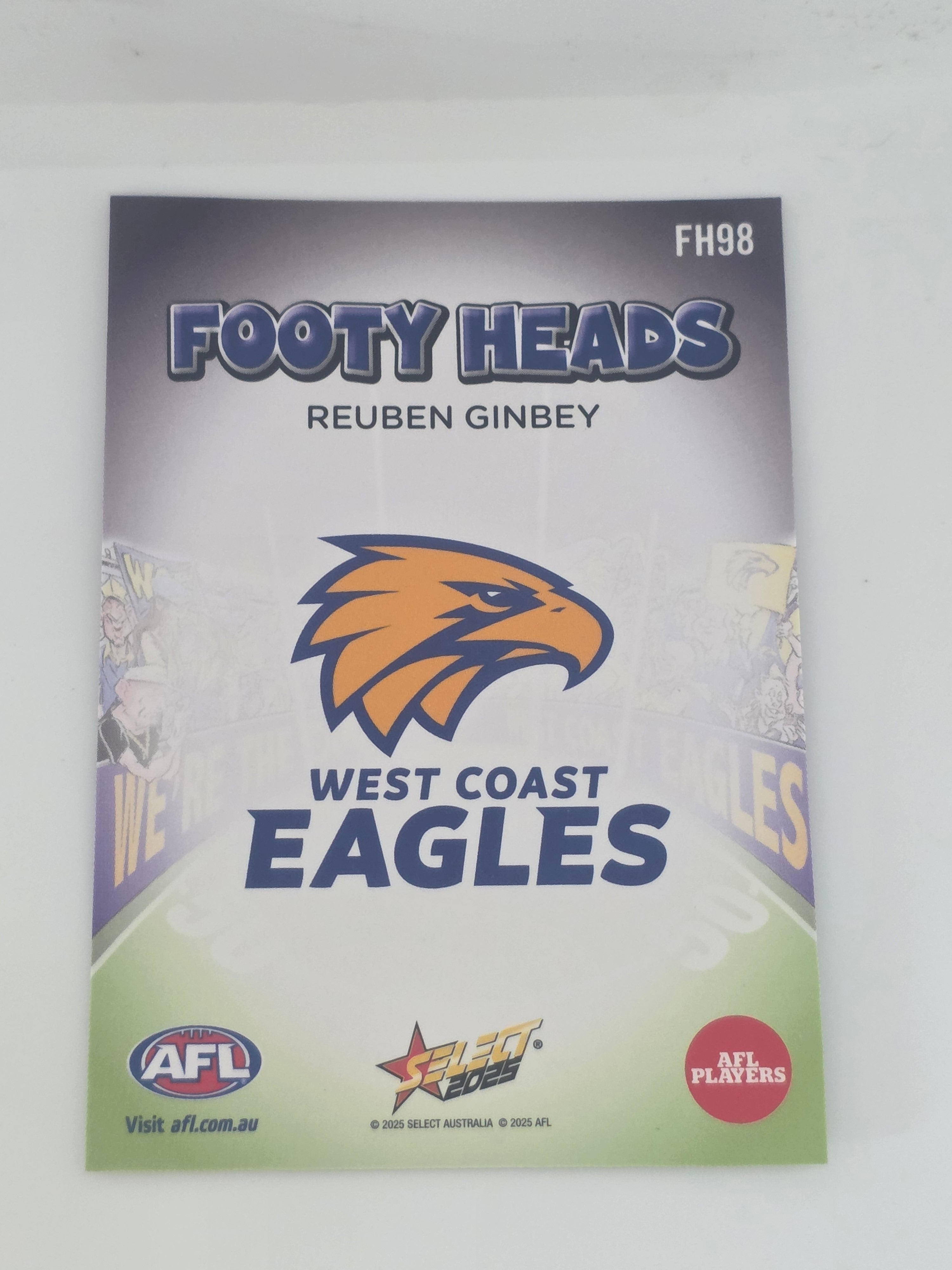 AFL Footy Stars 2025 | Footy Heads | #FH98 | R. Ginbey | West Coast Eagles