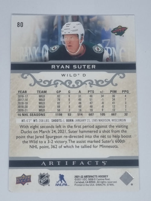 2021-22 Hockey Artifacts - #80 - Ryan Suter - Wild