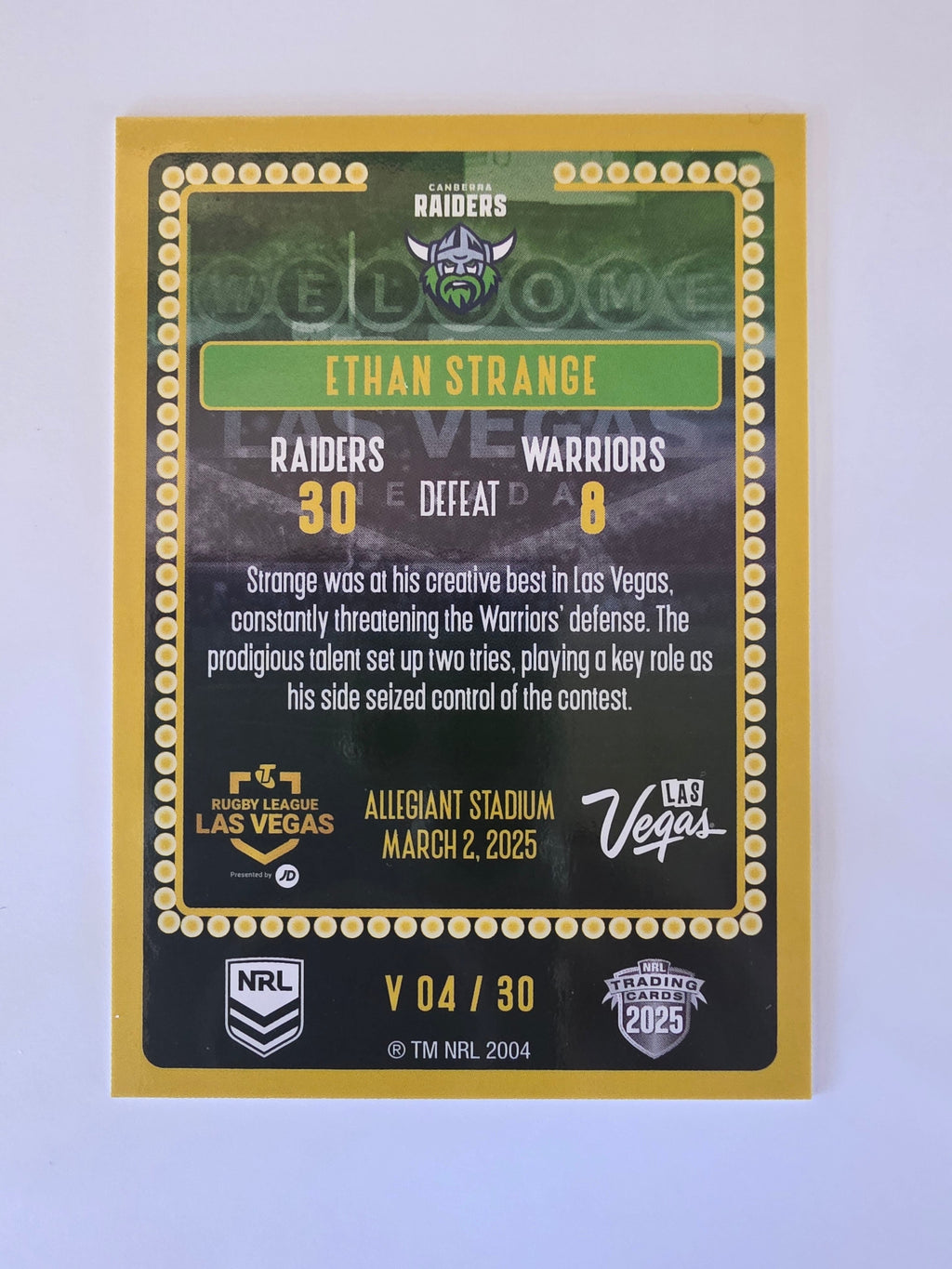 NRL 2025 Elite | 2025 Vegas Round | #V04 | Ethan Strange | Raiders