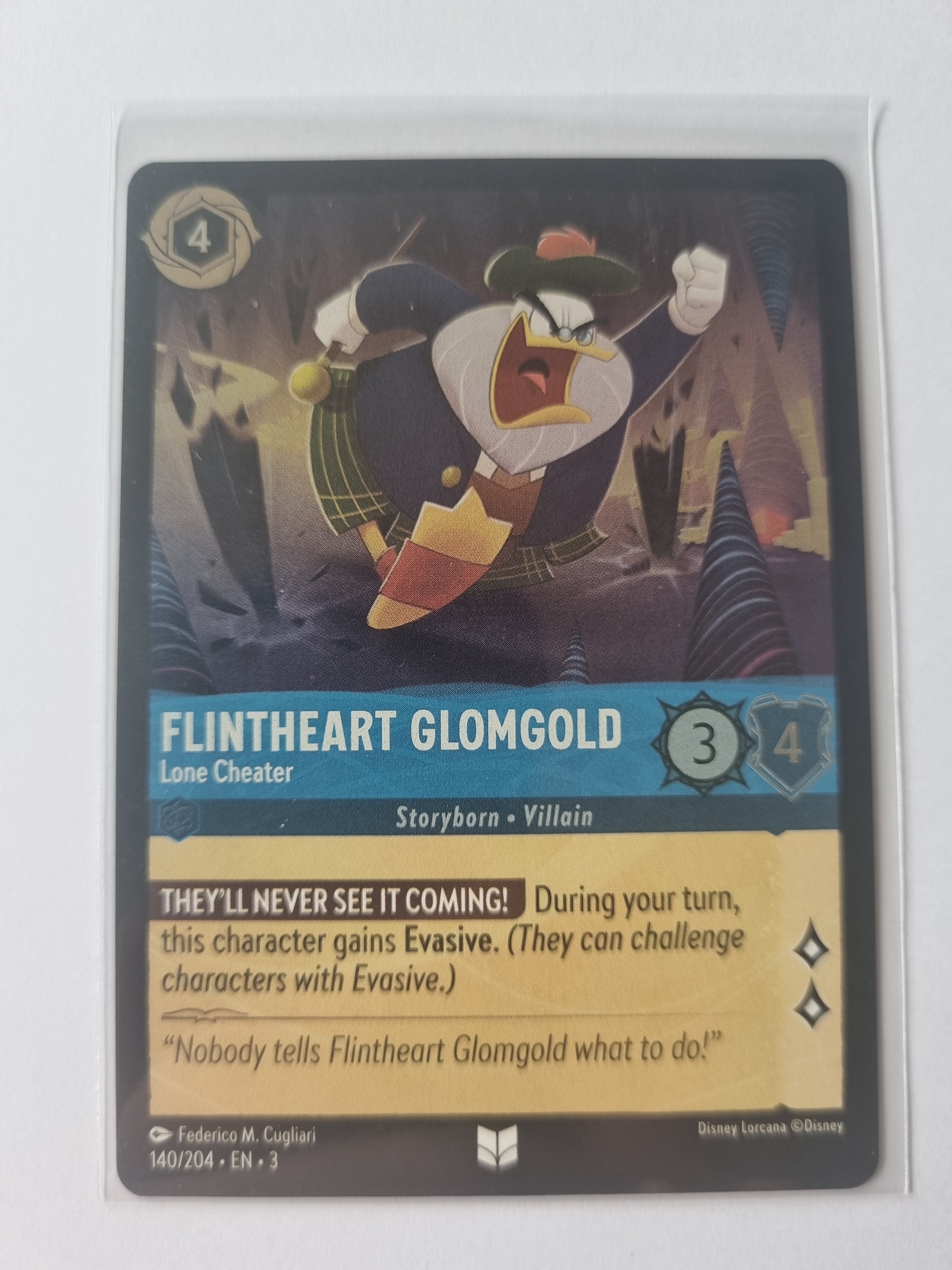 Into the Inklands Coldfoil Flintheart Glomgold Lone Cheater 140/204 Uncommon