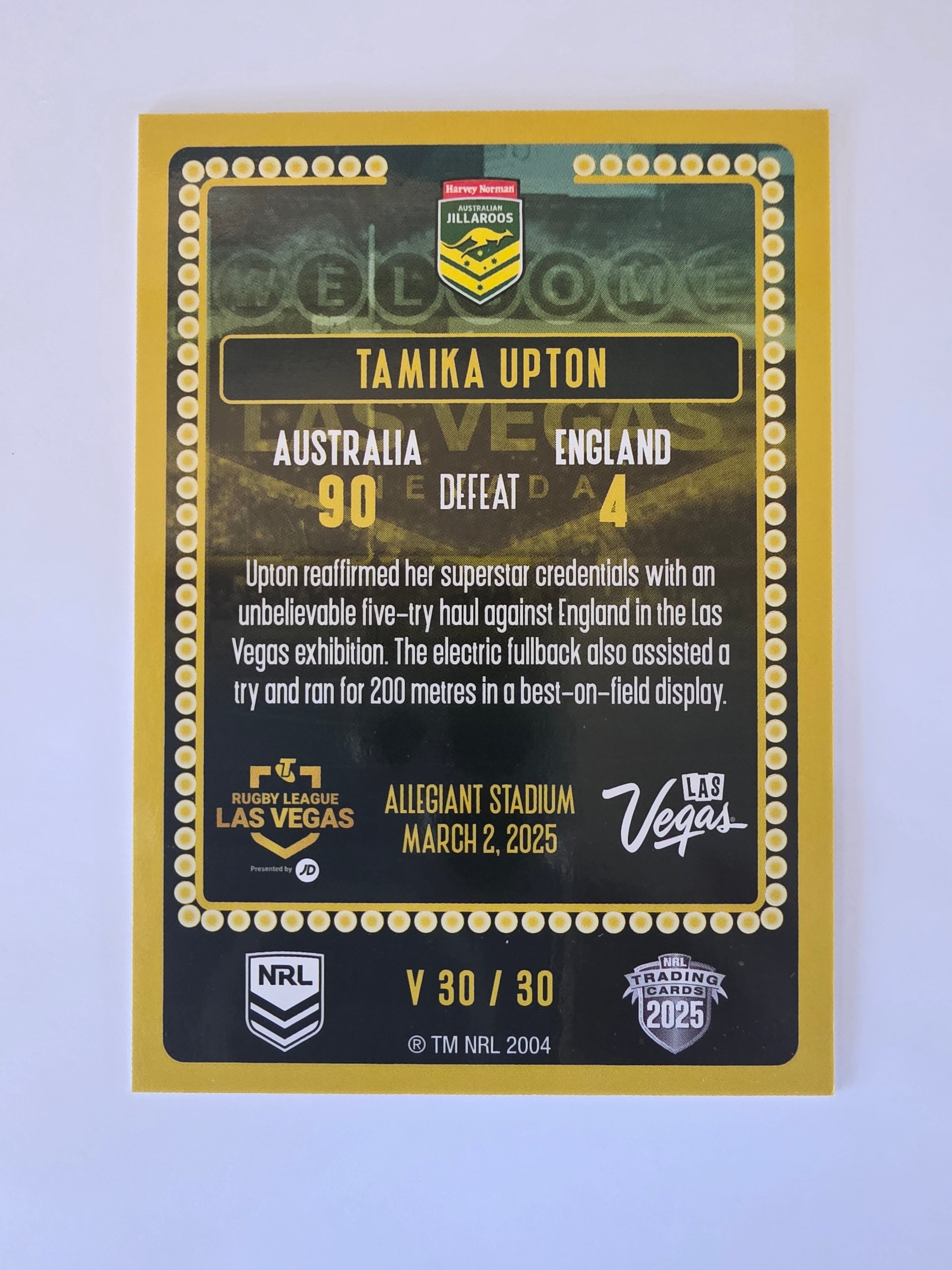 NRL 2025 Elite | 2025 Vegas Round | #V30 | Tamika Upton | Jillaroos