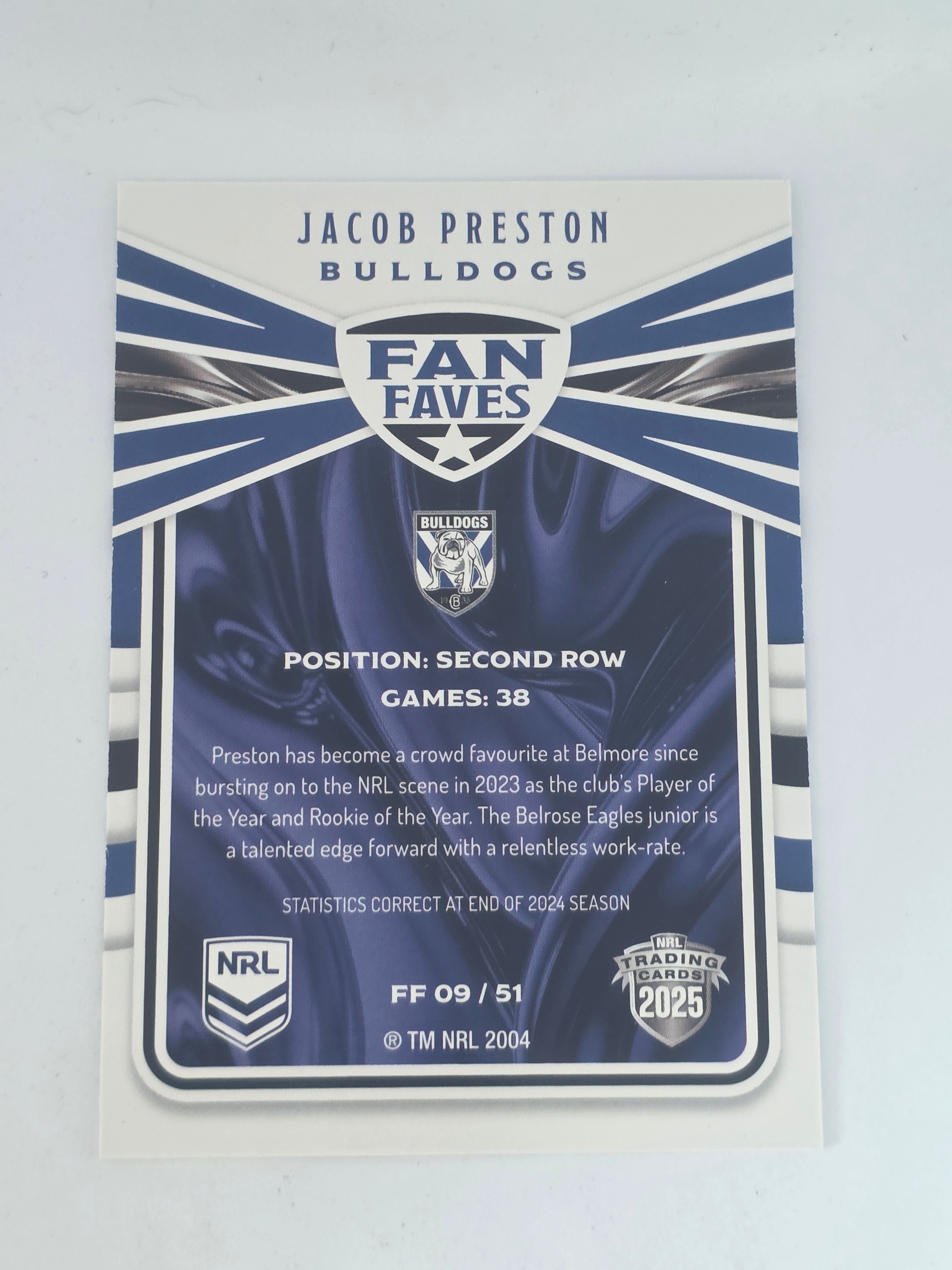 NRL 2025 Traders | Fan Favourites | #FF9 | Jacob Preston | Bulldogs