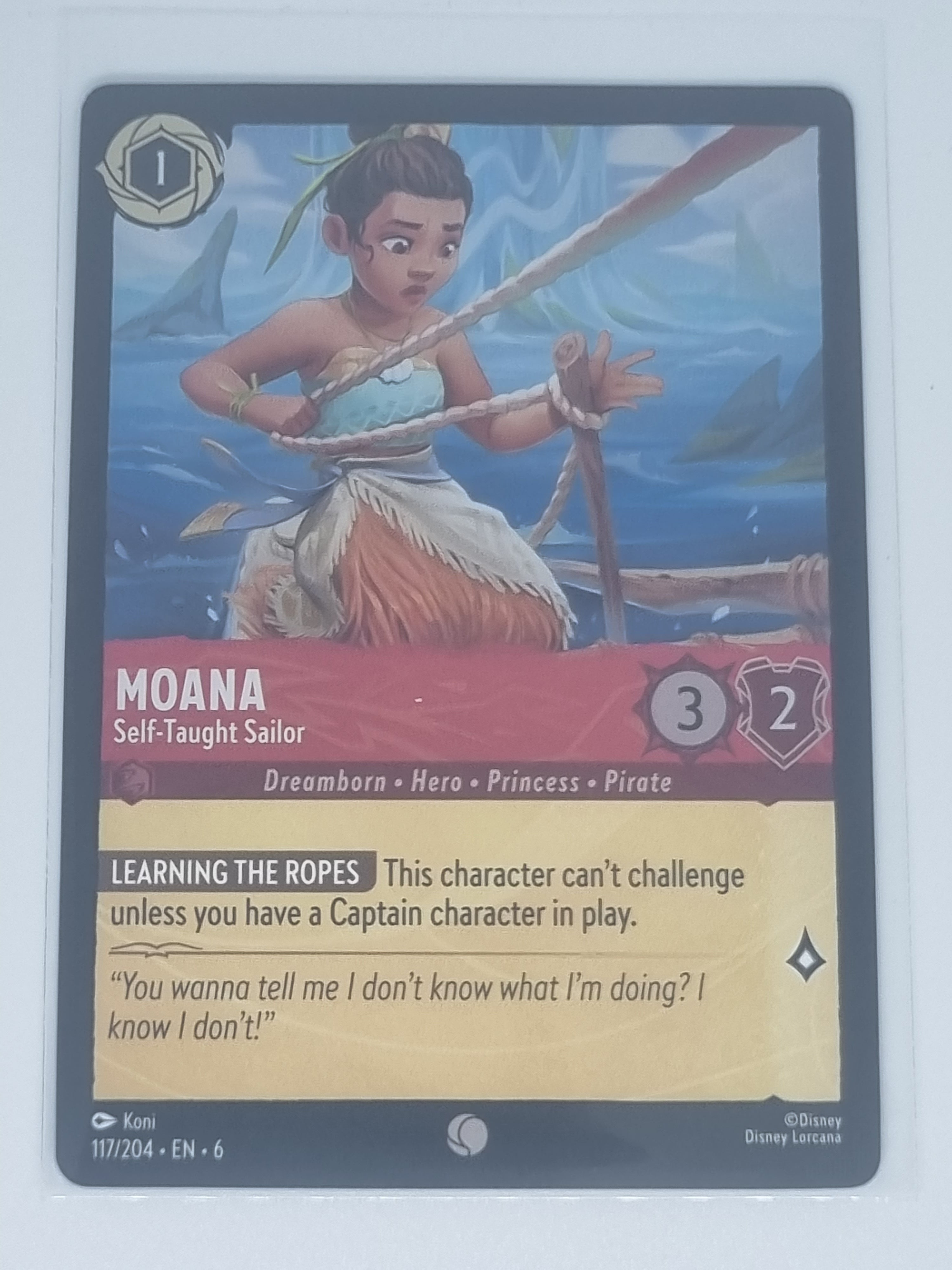 Lorcana Azurite Sea - COLDFOIL - Moana - Self-Taught Sailor - #117/204 - Common
