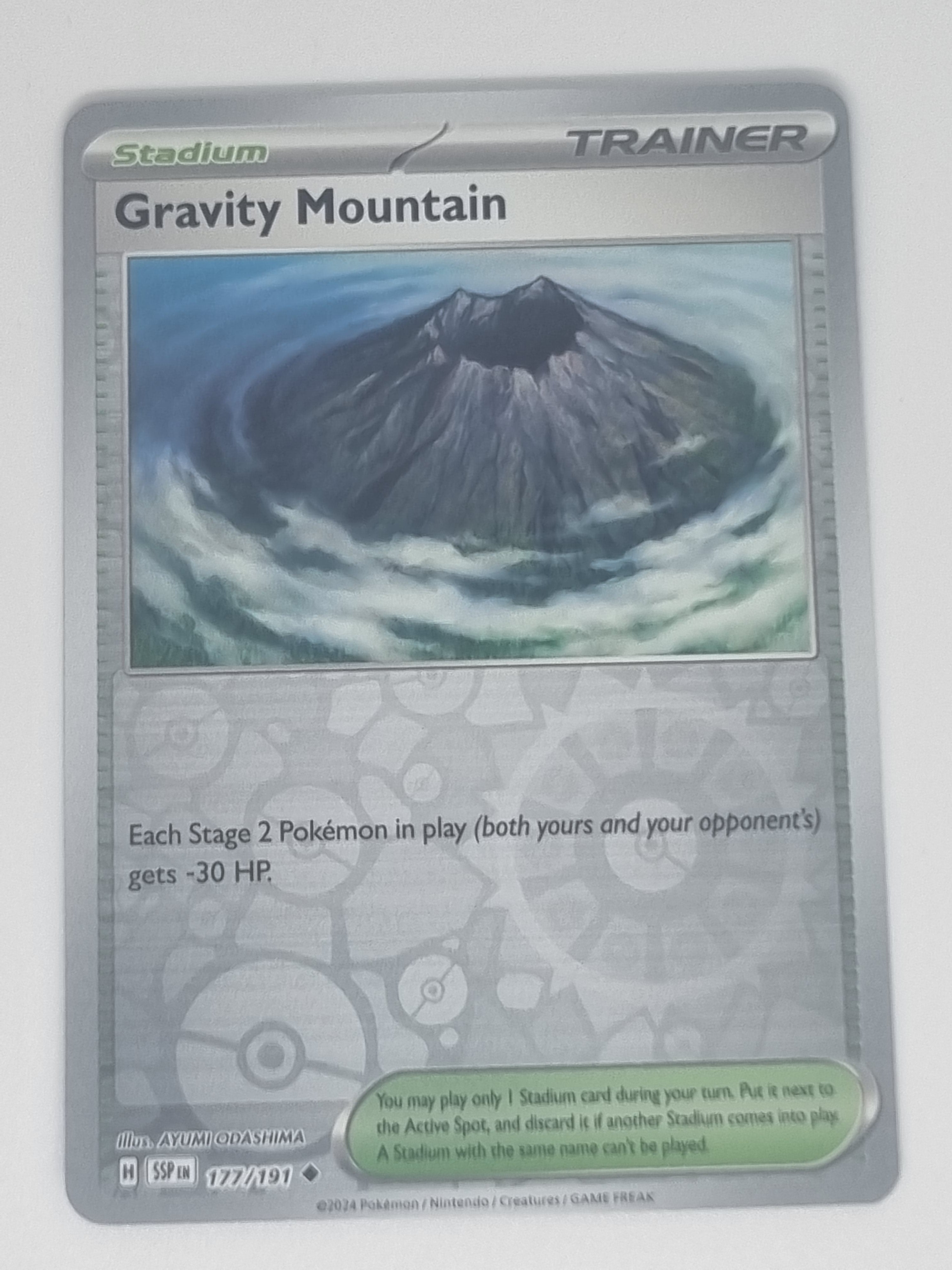 Pokemon TCG - Surging Sparks - #177/191 - Reverse Holo Gravity Mountain Uncommon