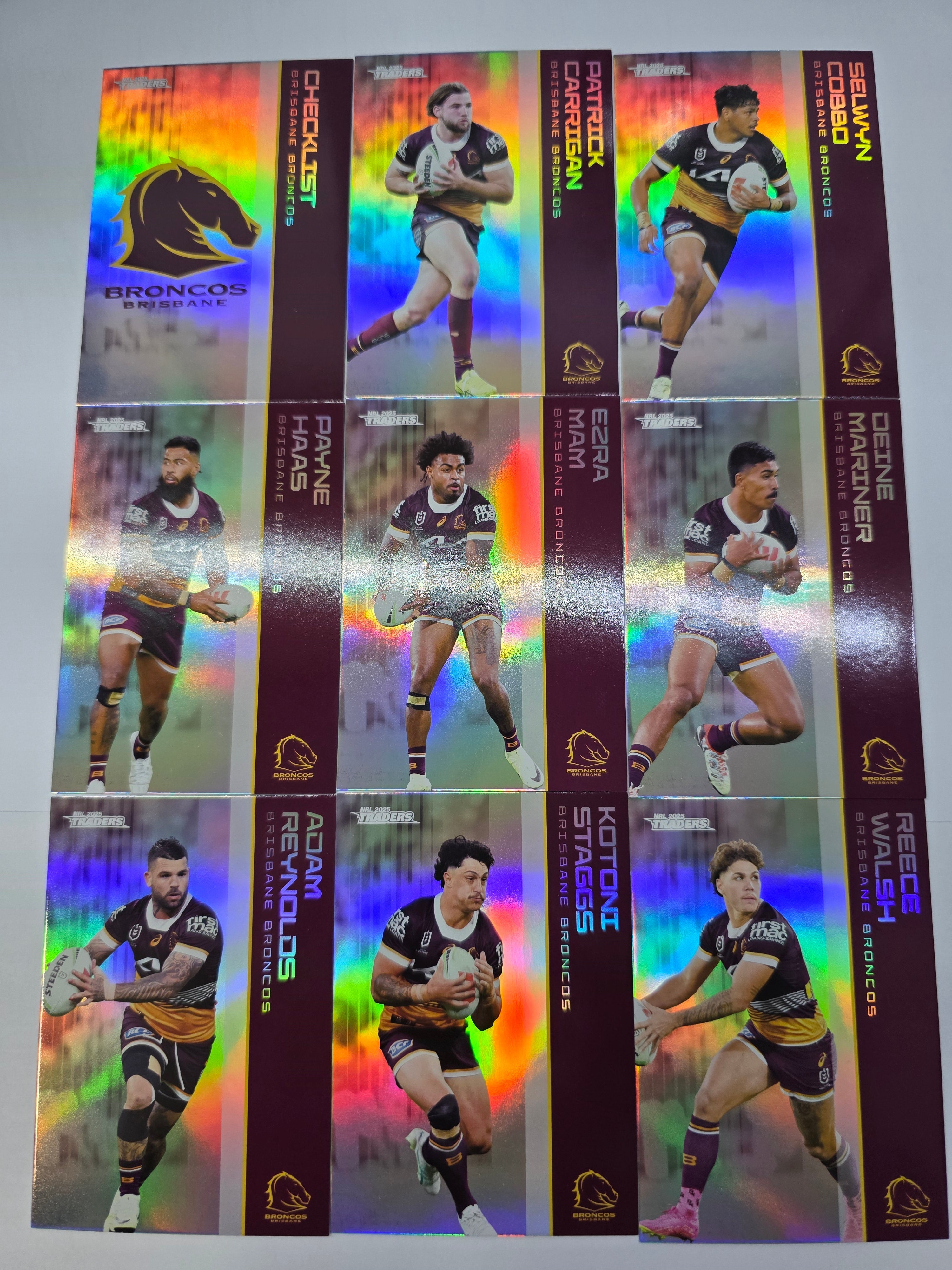 NRL 2025 Traders - Silver Team Set 9 Cards - Broncos
