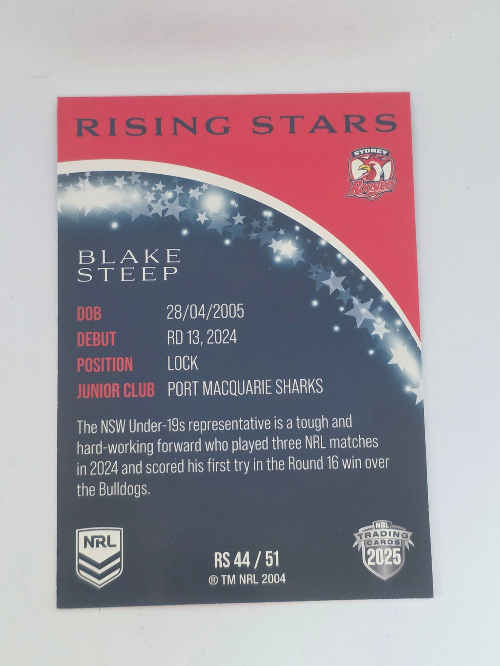 NRL 2025 Traders | Rising Stars | #RS44 | Blake Steep | Roosters