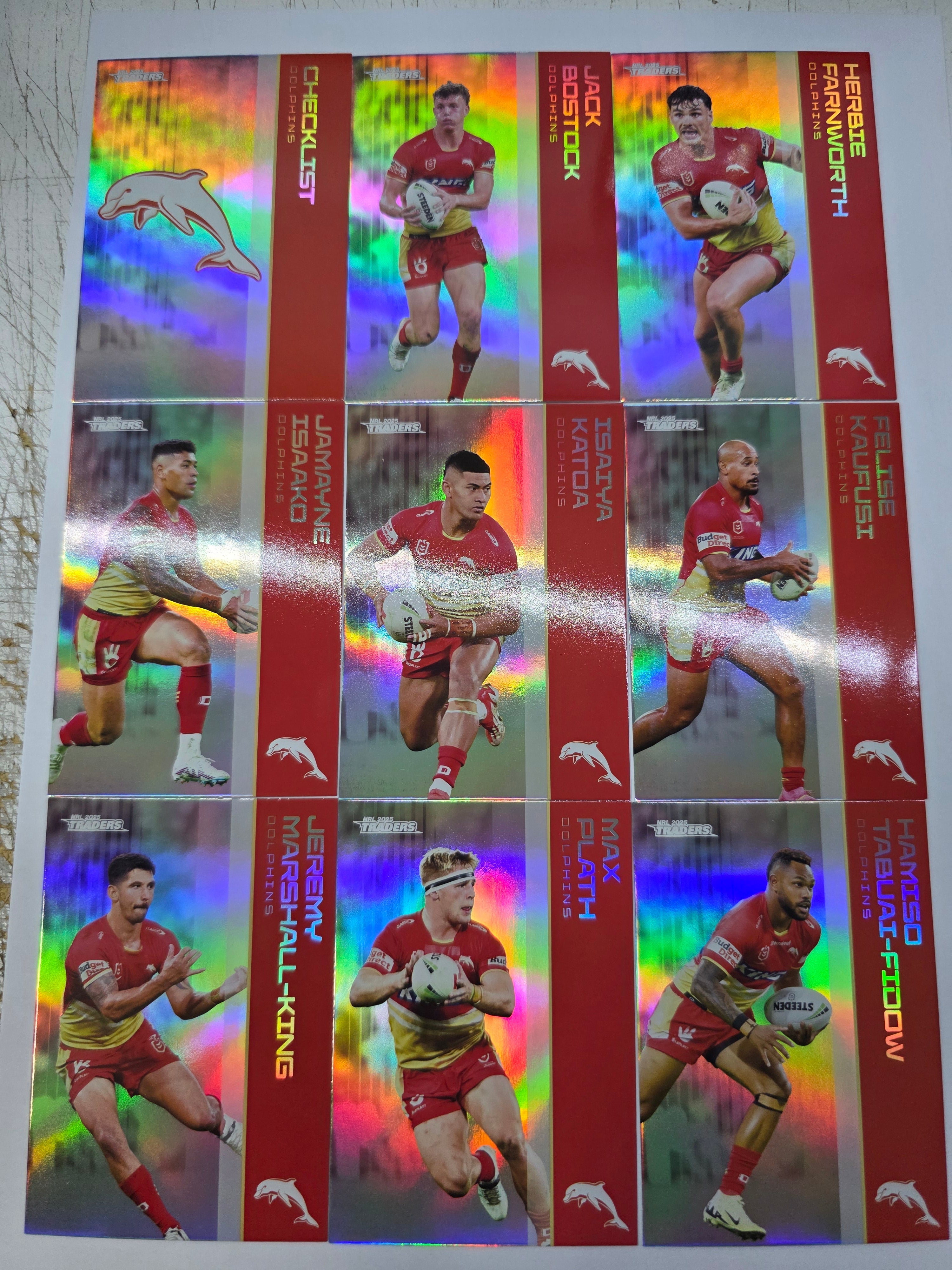 NRL 2025 Traders - Silver Team Set 9 Cards -Dolphins