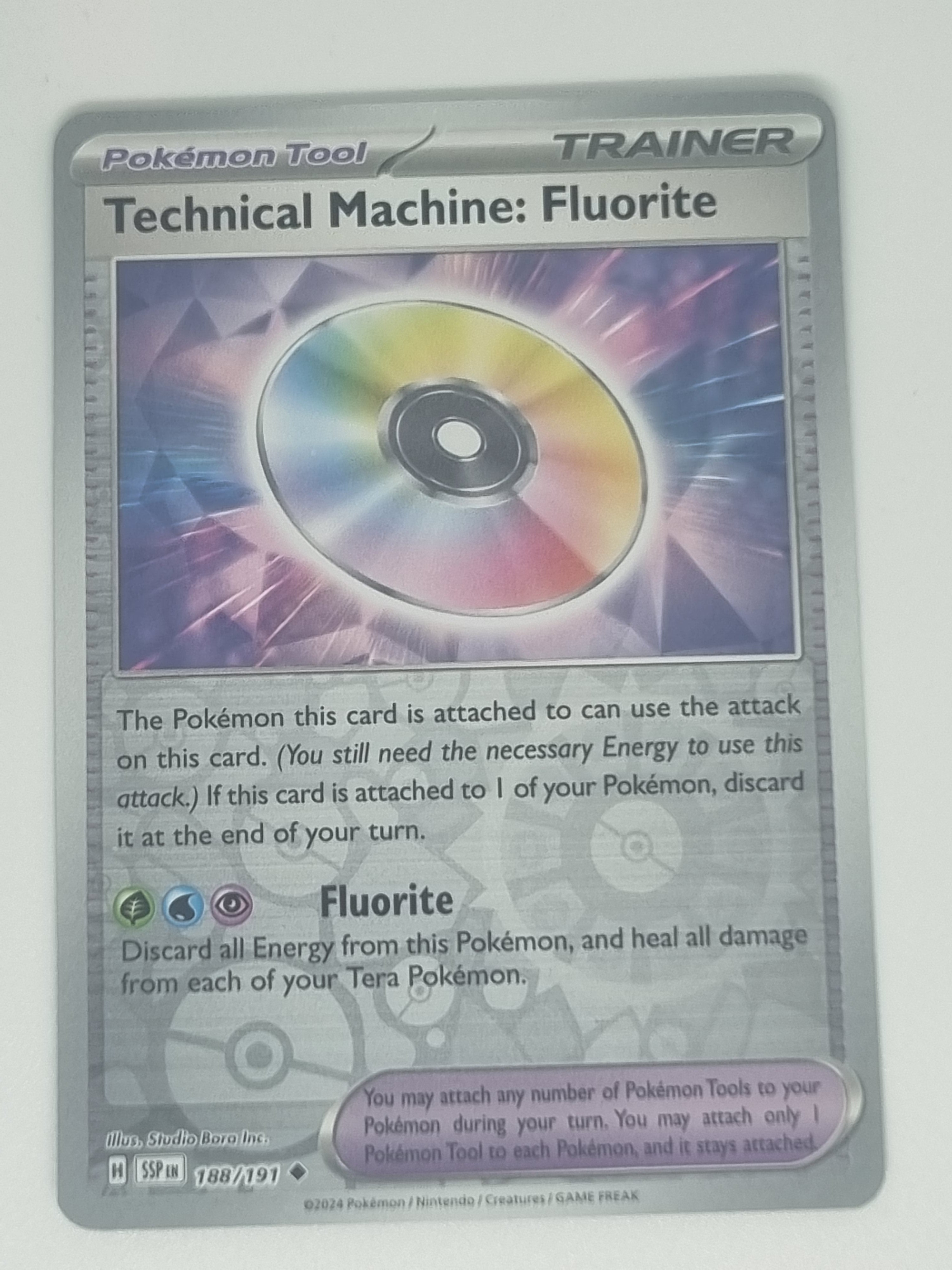 Pokemon TCG Surging Sparks 188/191 Reverse Holo Technical Machine: Fluorite U/C