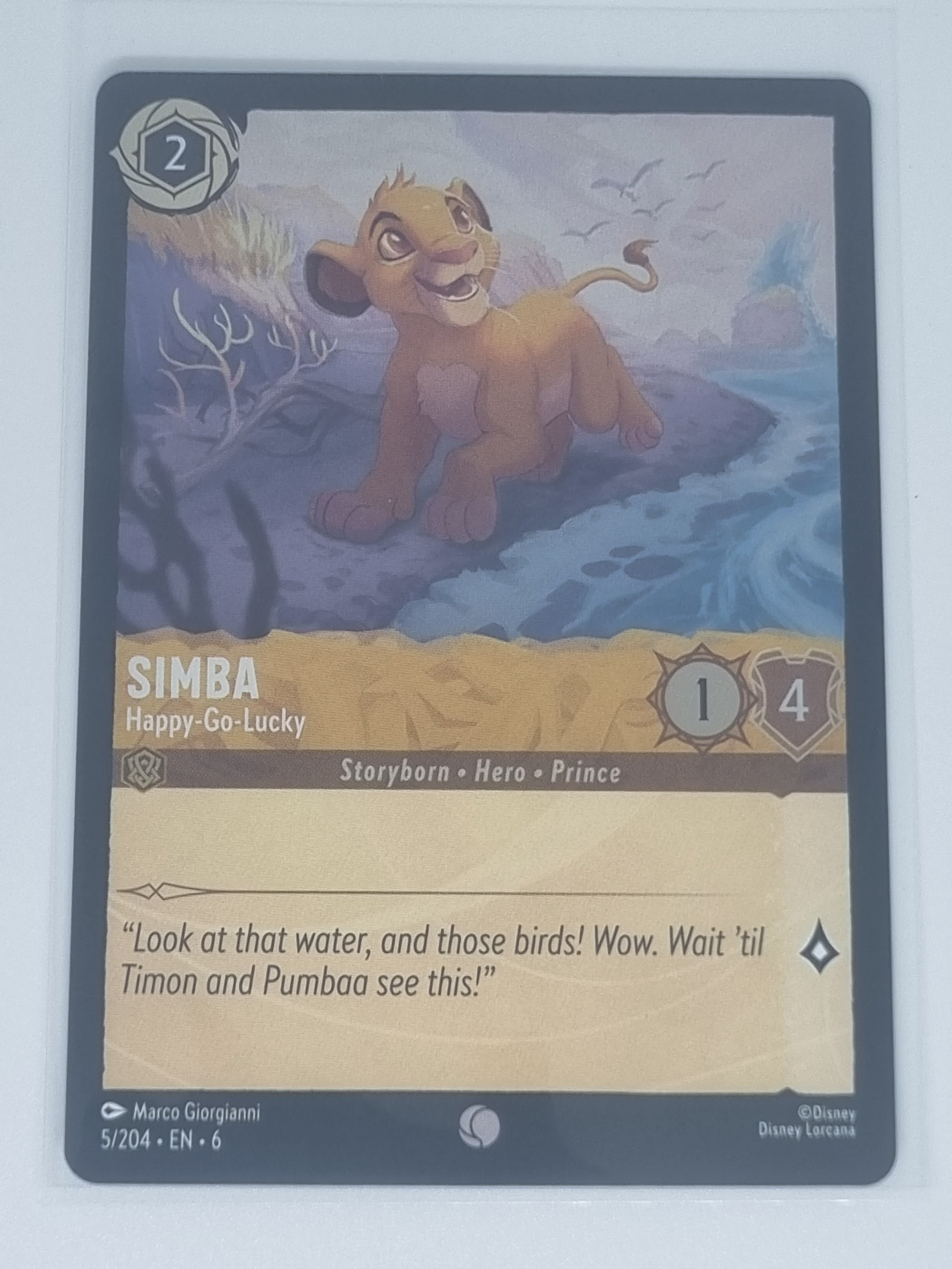 Lorcana Azurite Sea - COLDFOIL - Simba - Happy-Go-Lucky - #5/204 - Common