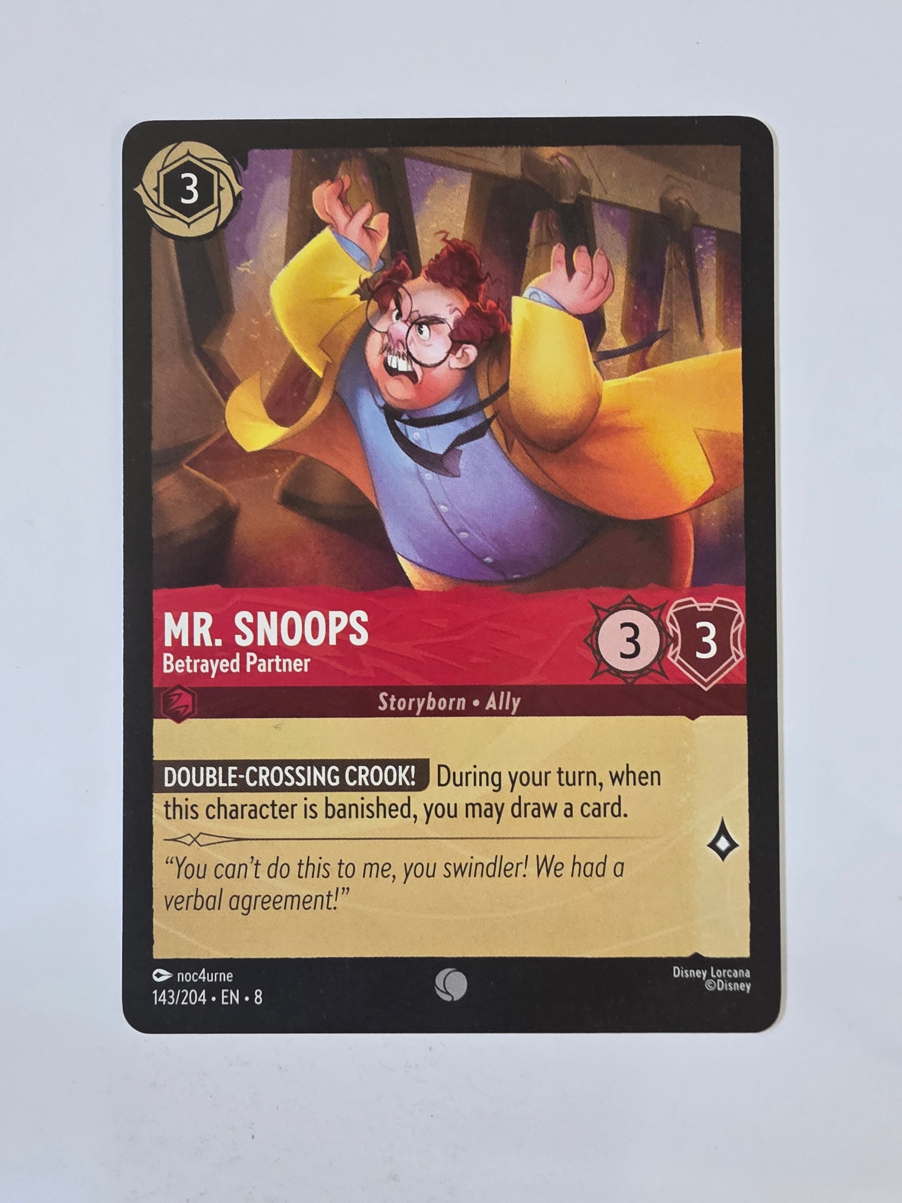 Disney Lorcana Reign of Jafar | Mr Snoops Betrayed Partner | #143 | Common