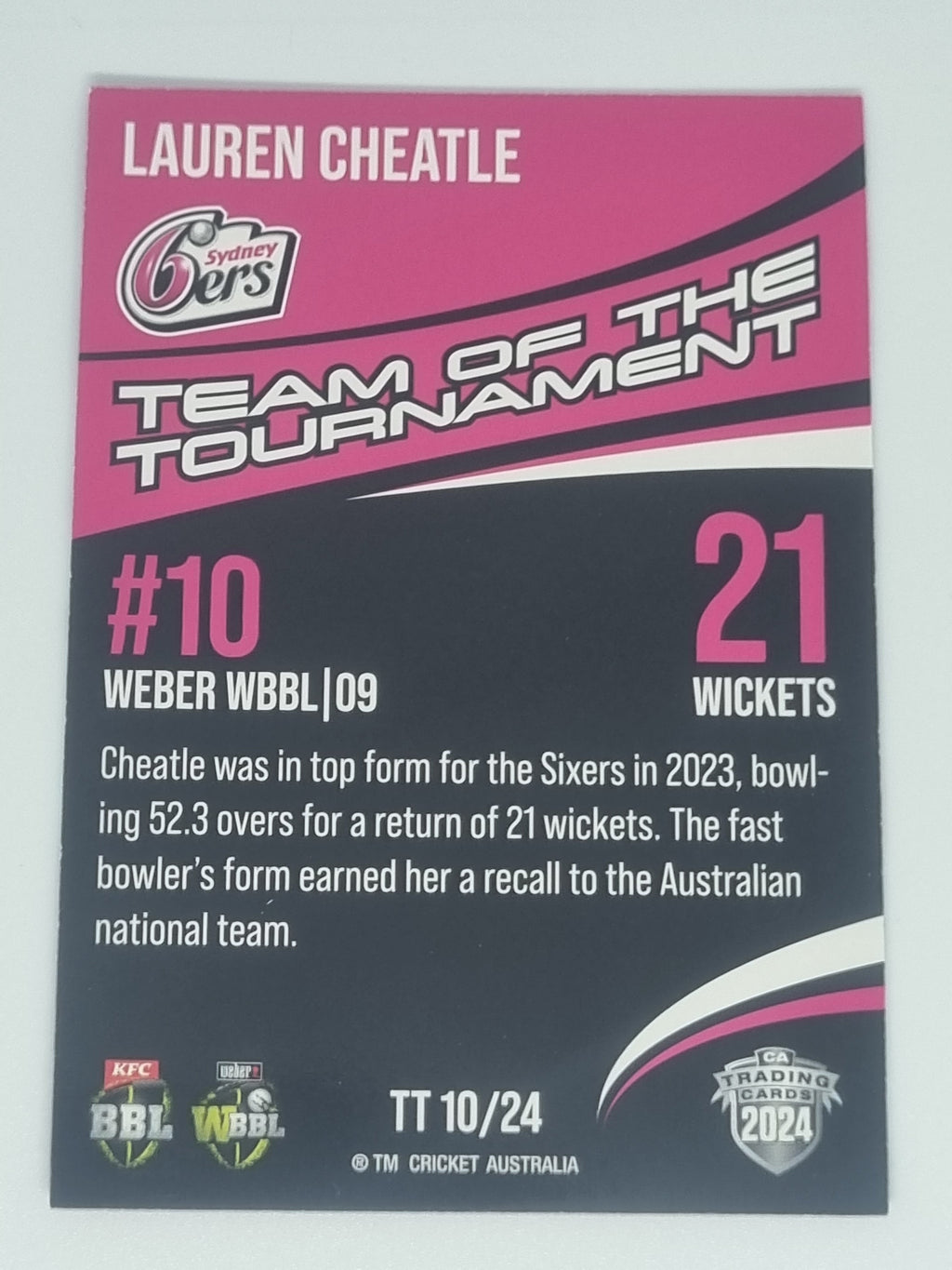 24-25 LUXE Cricket - 23/24 Team of the Tournament #TT10 Lauren Cheatle - Sixers