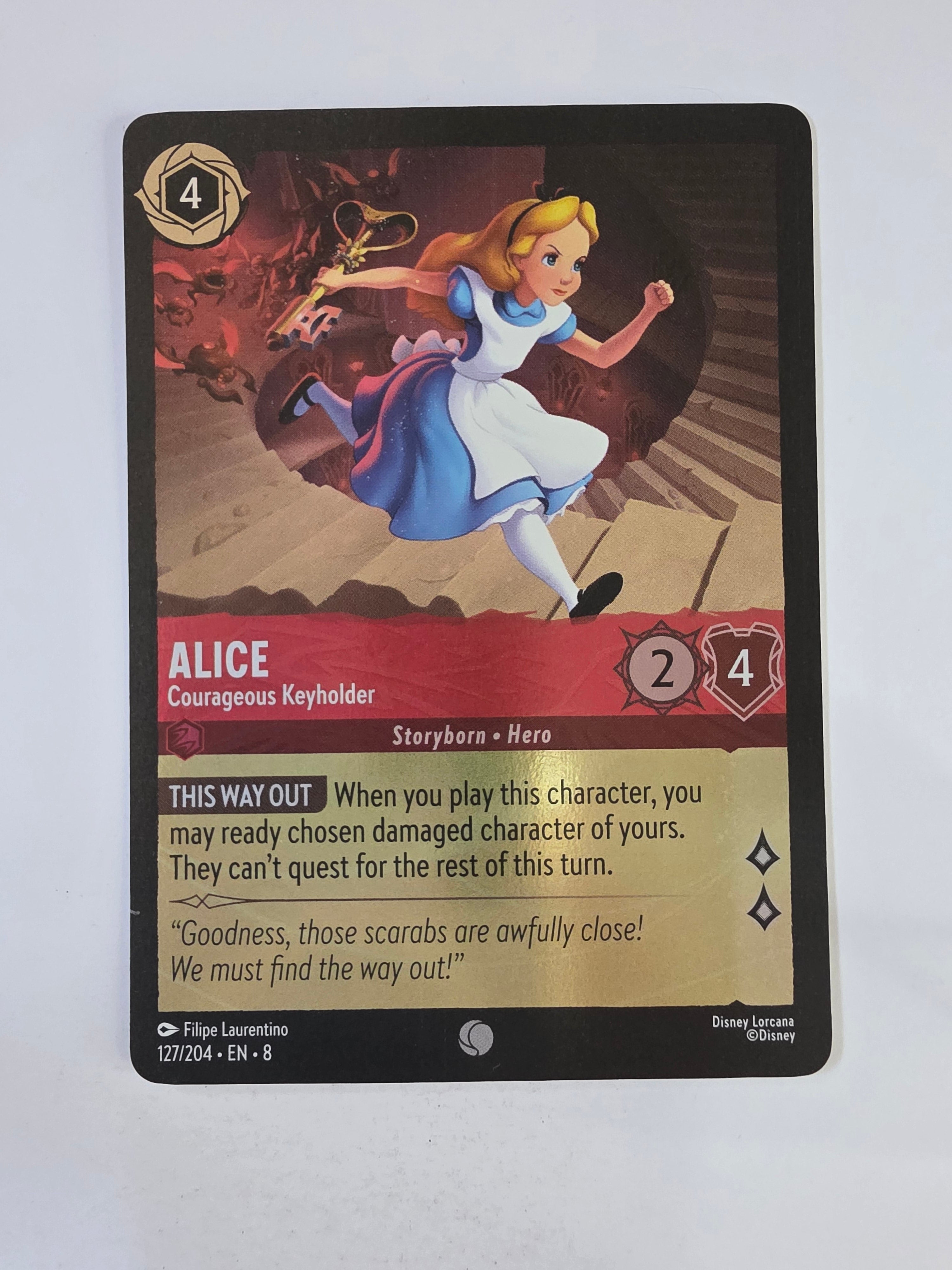 Disney Lorcana Reign of Jafar | Coldfoil | Alice Courageous Keyholder | #127 | Common