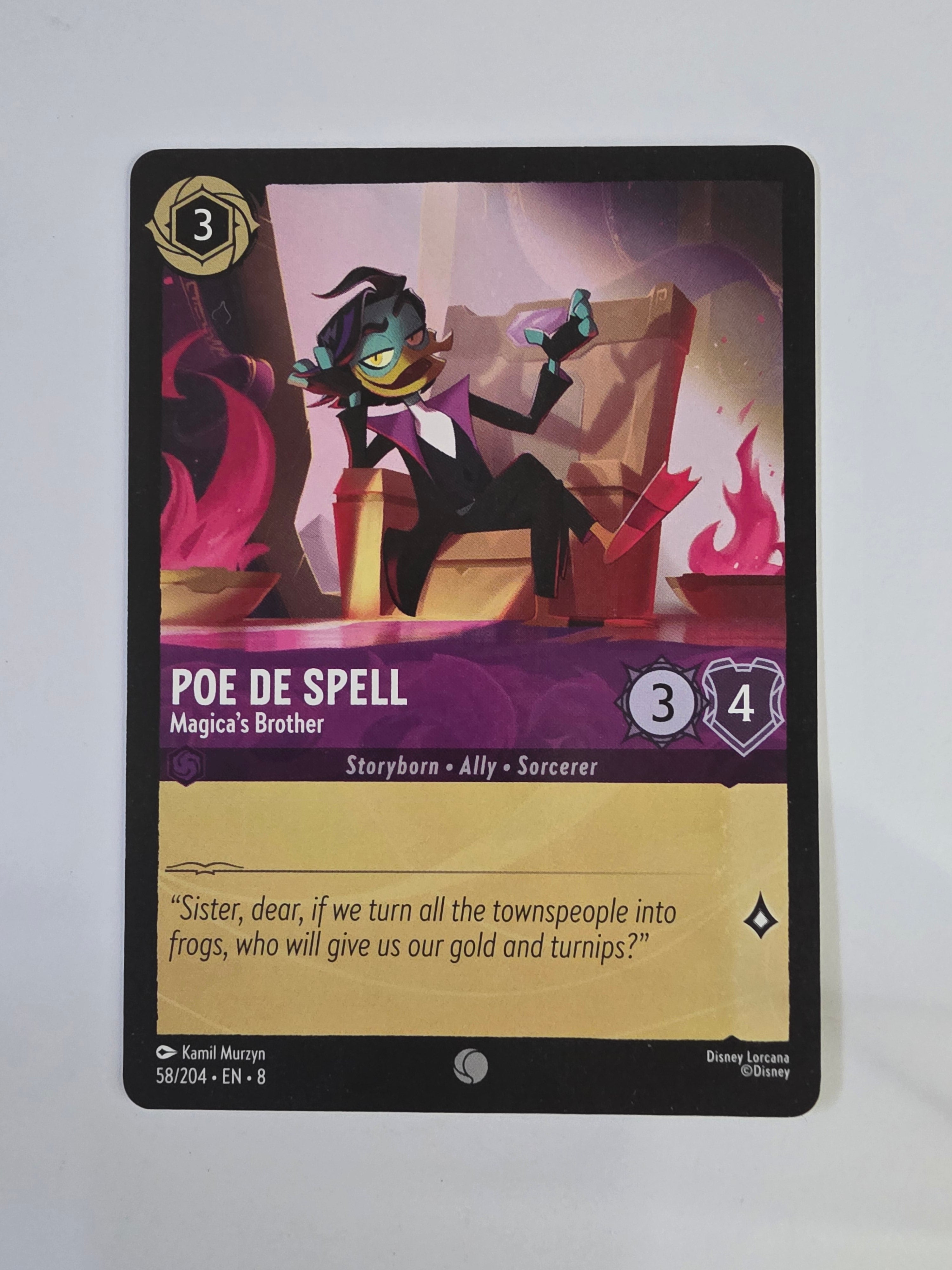 Disney Lorcana Reign of Jafar | Poe De Spell Magica's Brother | #058 | Common