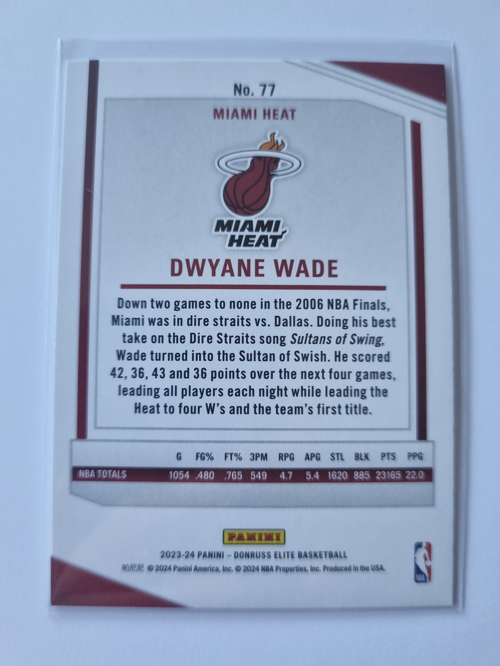 2023-24 Panini Donruss Elite - #77 - Dwyane Wade - Miami Heat