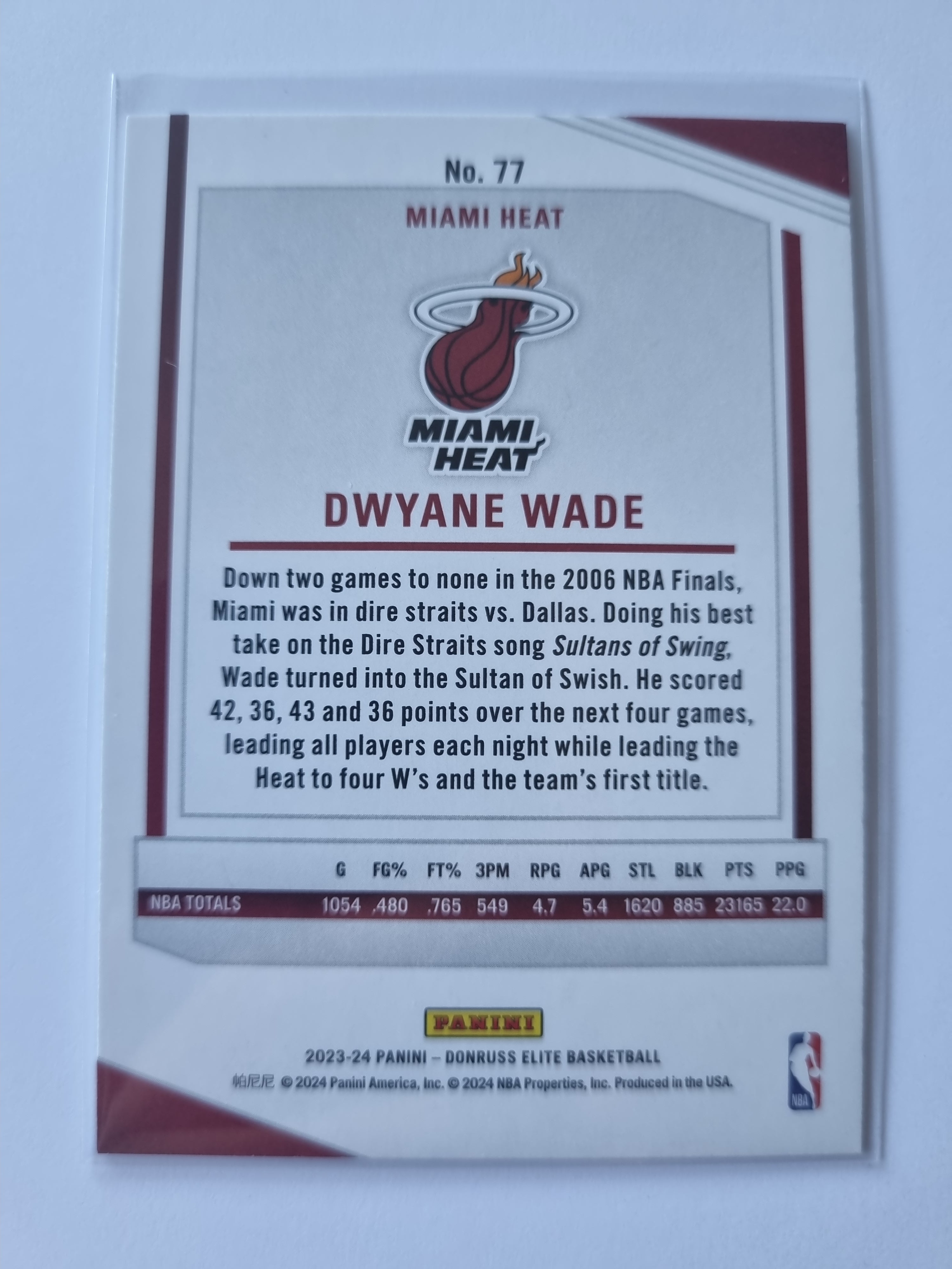 2023-24 Panini Donruss Elite - #77 - Dwyane Wade - Miami Heat