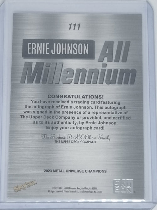 2023 Skybox Metal Universe Champions - All Millennium Auto - #111 Ernie Johnson
