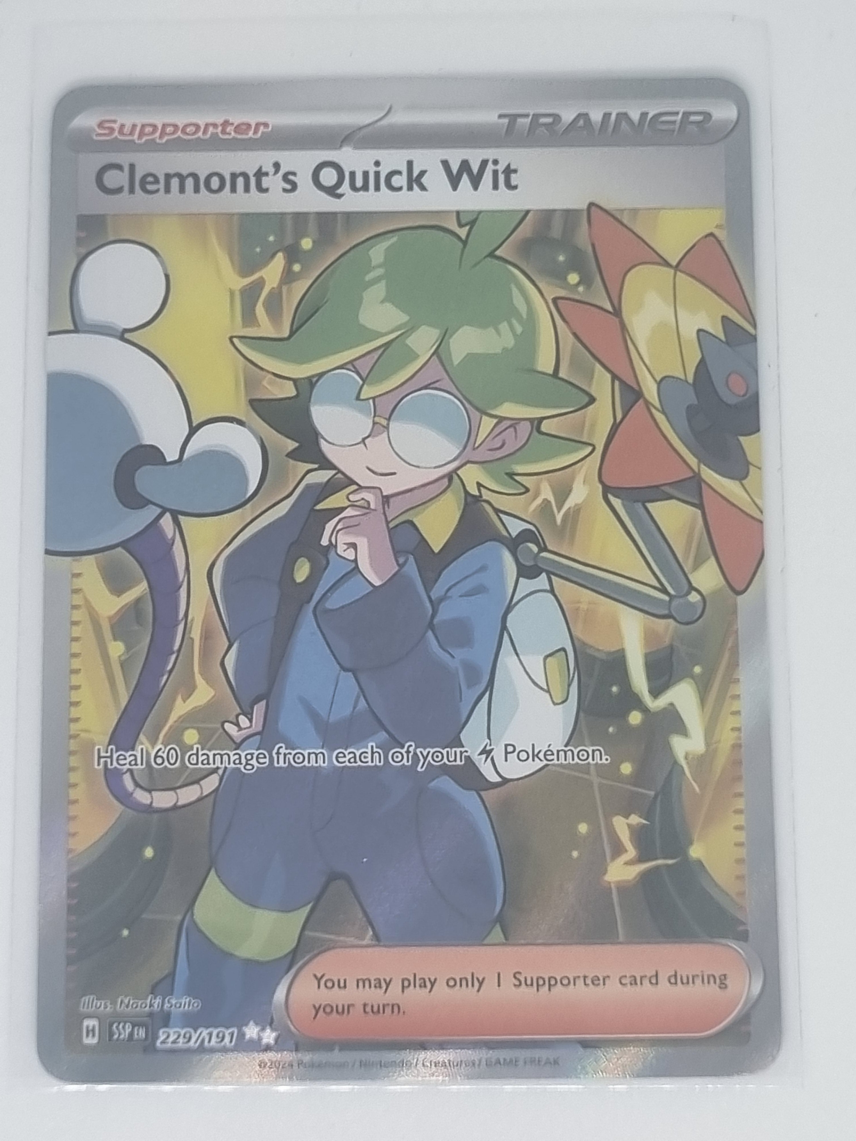 Pokemon TCG - Surging Sparks - #229/191 - Clemont's Quick Wit - Full Art