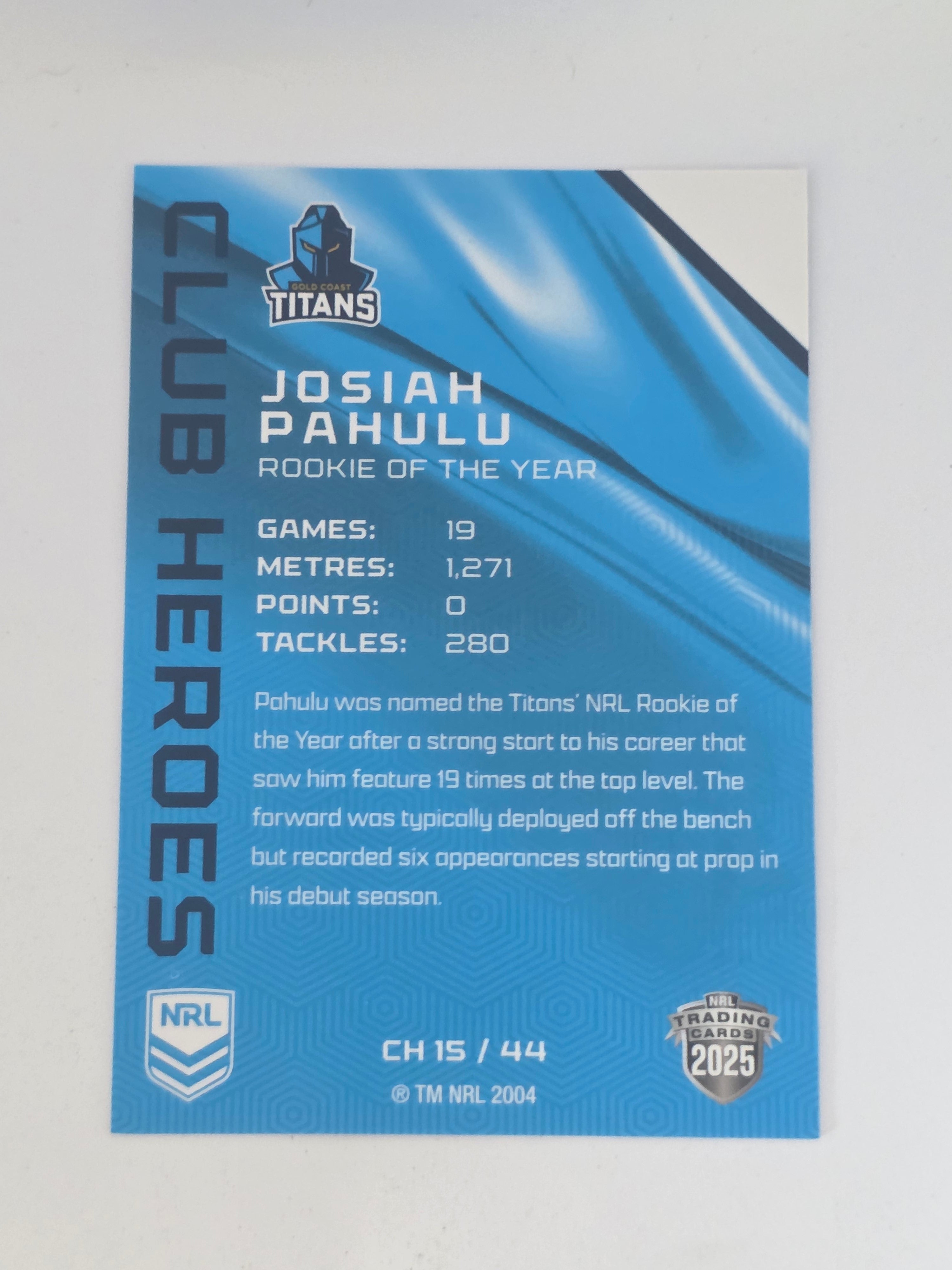 NRL 2025 Traders | Club Heroes | #CH15 | Josiah Pahulu | Titans