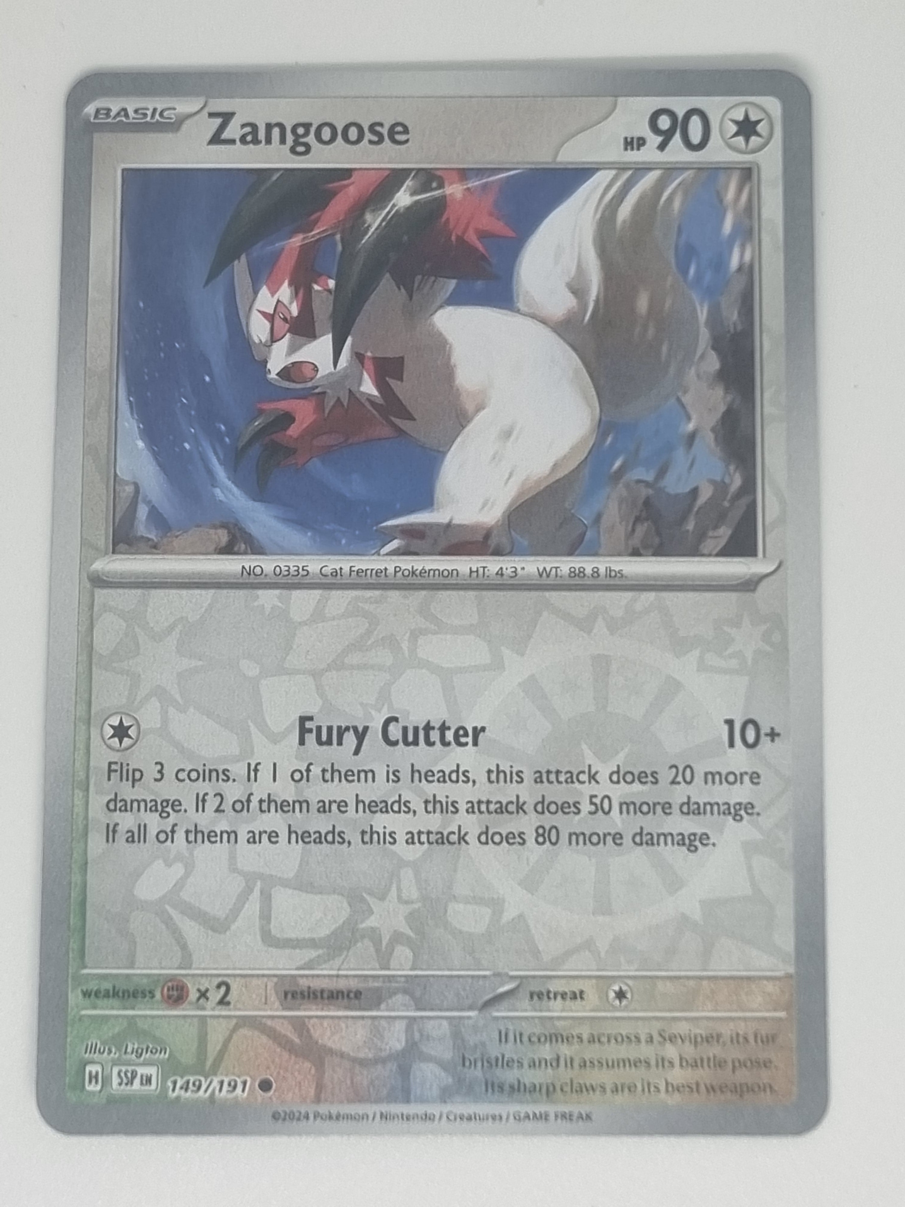 Pokemon TCG - Surging Sparks - #149/191 - Reverse Holo - Zangoose - Common