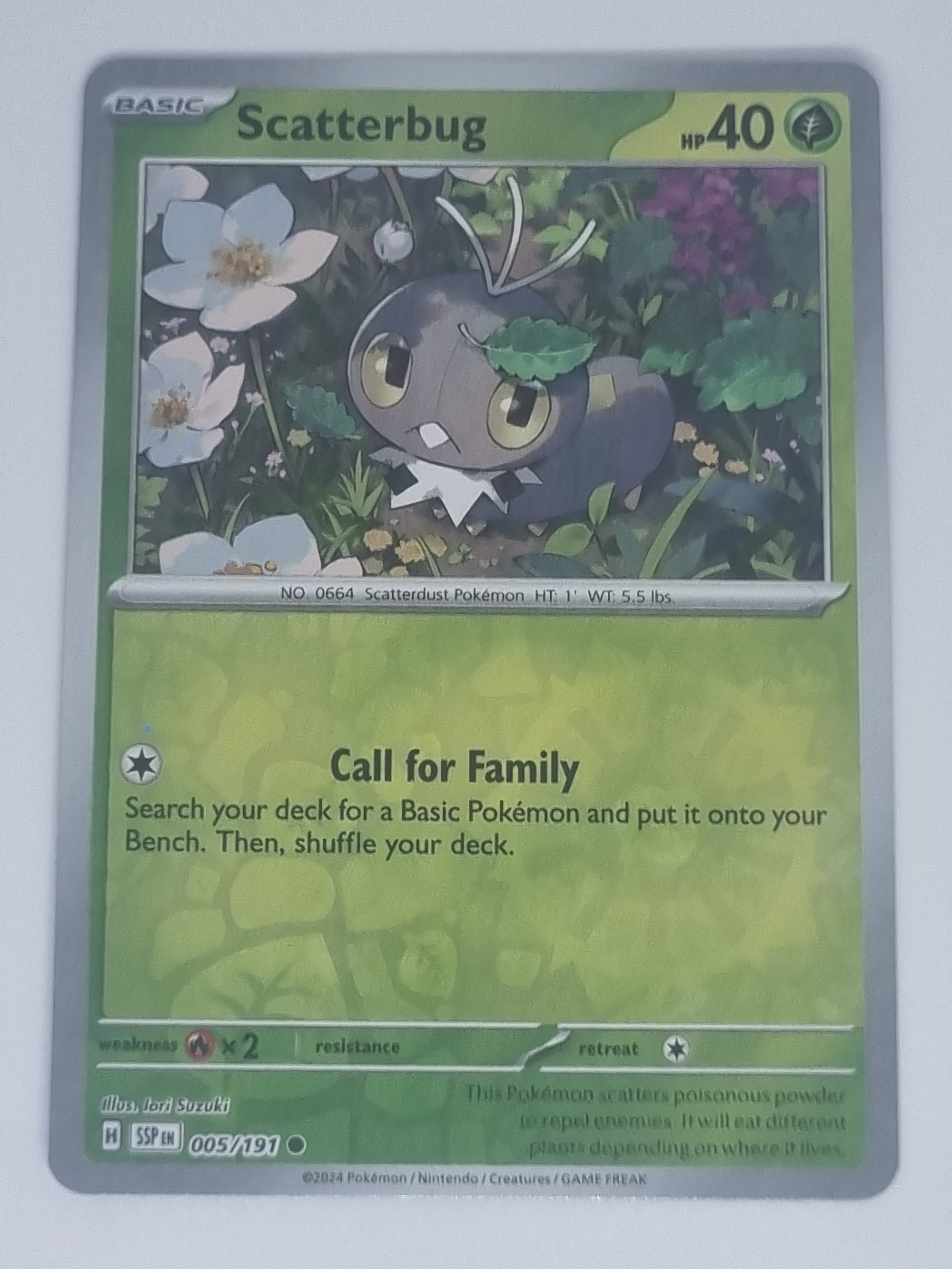 Pokemon TCG - Surging Sparks - #005/191 - Reverse Holo - Scatterbug - Common
